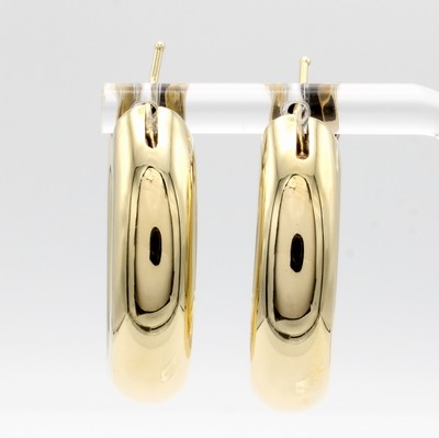 27004943a - Paar Creolen, GG 585/000, B. ca. 8 mm