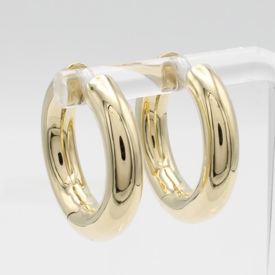 27004970a - Paar Klappcreolen, GG 585/000, B. ca. 5 mm