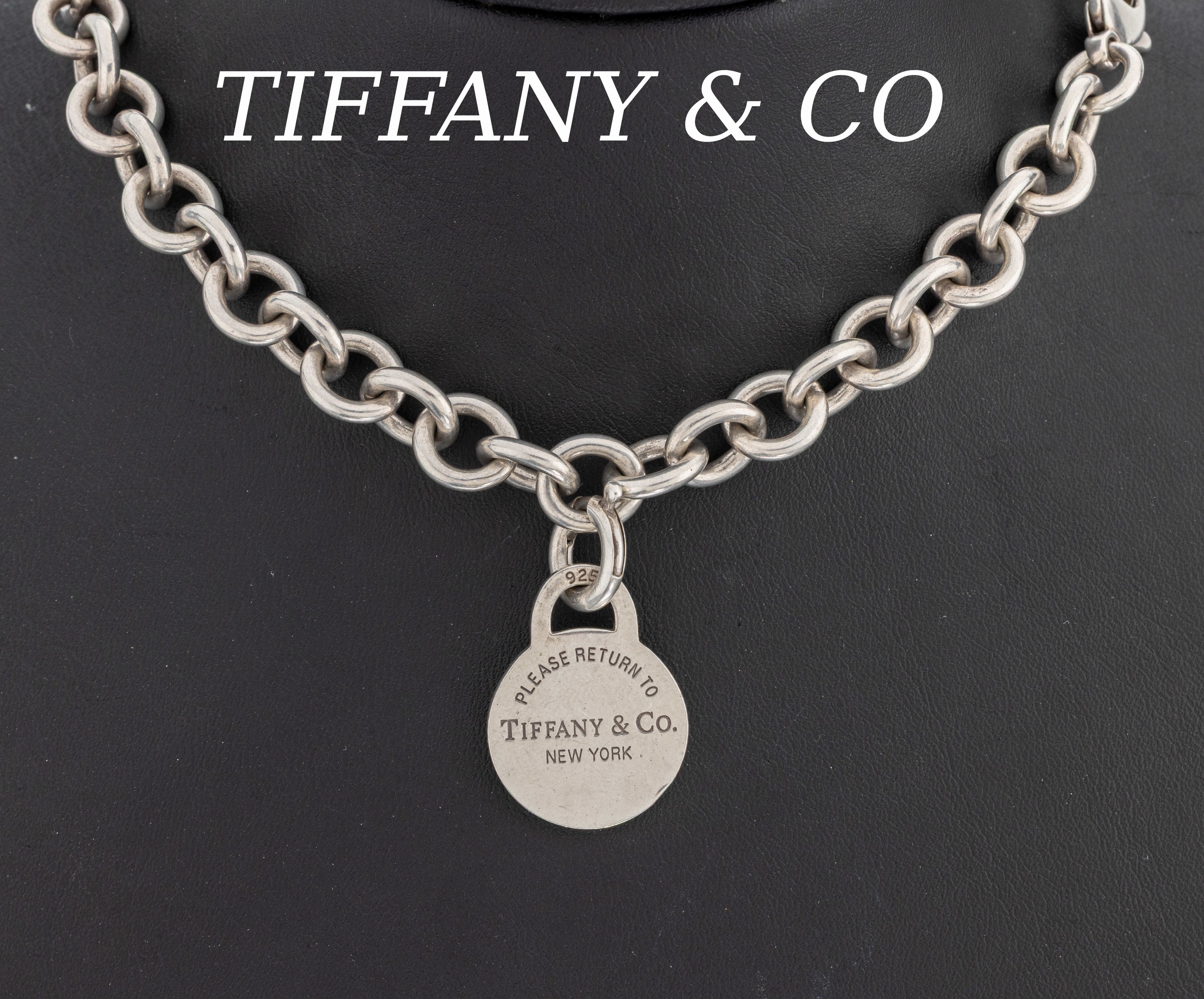 Image 27005001 - TIFFANY & CO Collier, 925er Silber, runde Glieder, 1 bewegl. abhängender Anhänger, ...