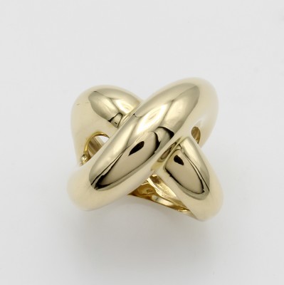 27005057a - Ring, GG 585/000, überkreuztes Design, RW ca. 55