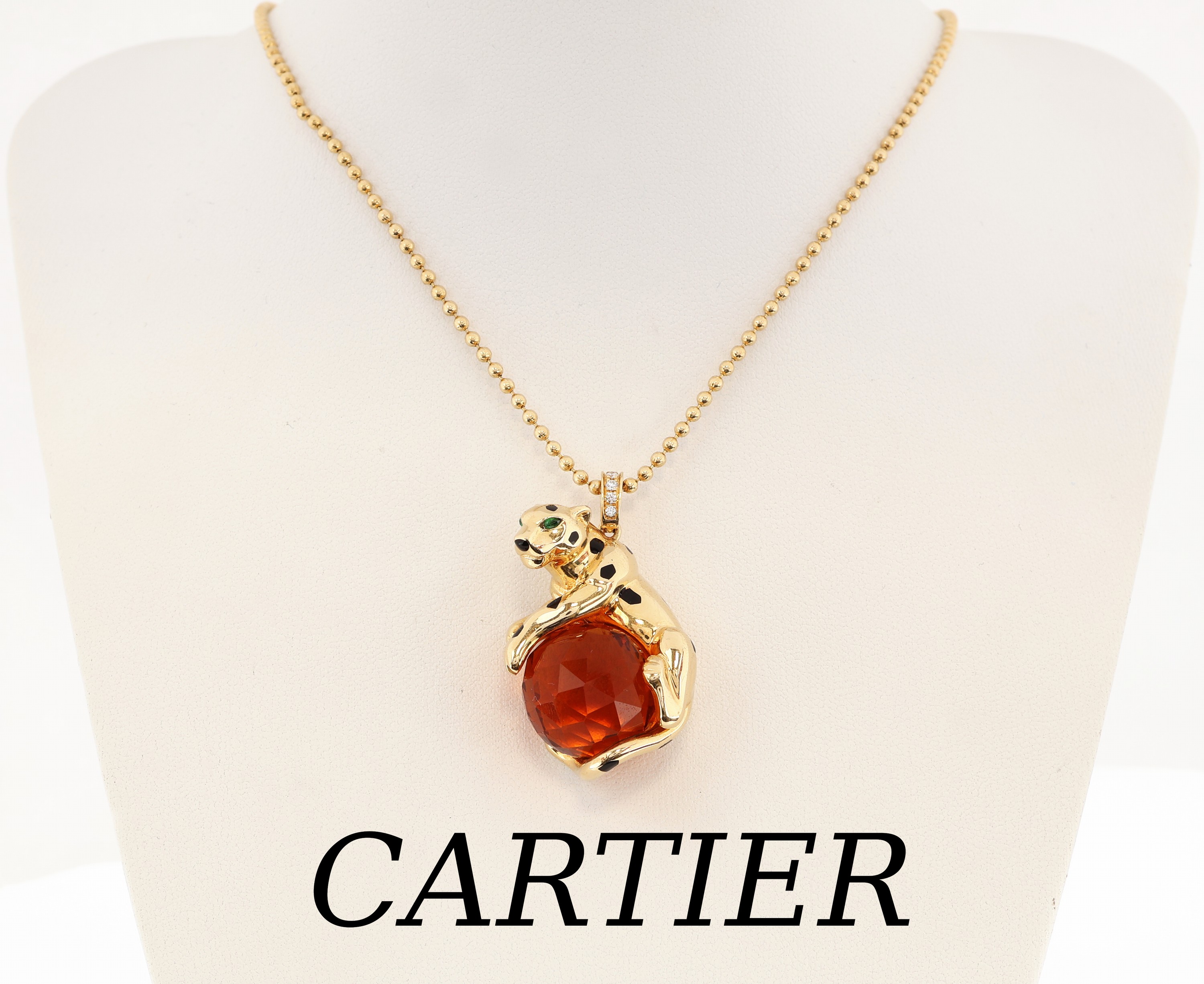 Image 27005320 - 18 kt Gold PANTHERE DE CARTIER Citrin- Brillant-Anhänger, GG 750/000, Darstellung ...