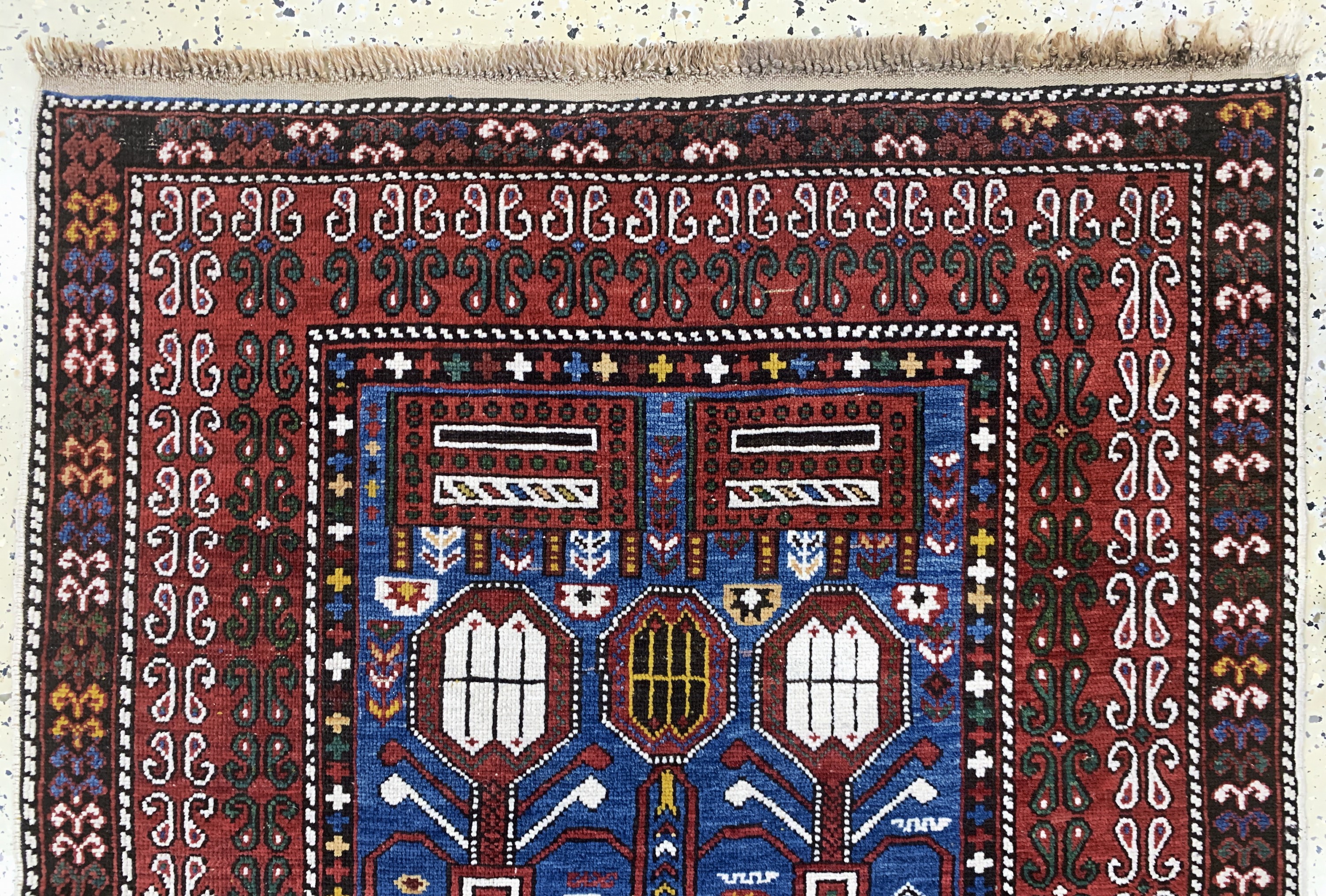 Detail a: "Tachte"Schirwan, Kaukasus, Anfang 20.Jhd, Wolle auf Wolle, ca. 170 x 116 cm, EHZ: 2