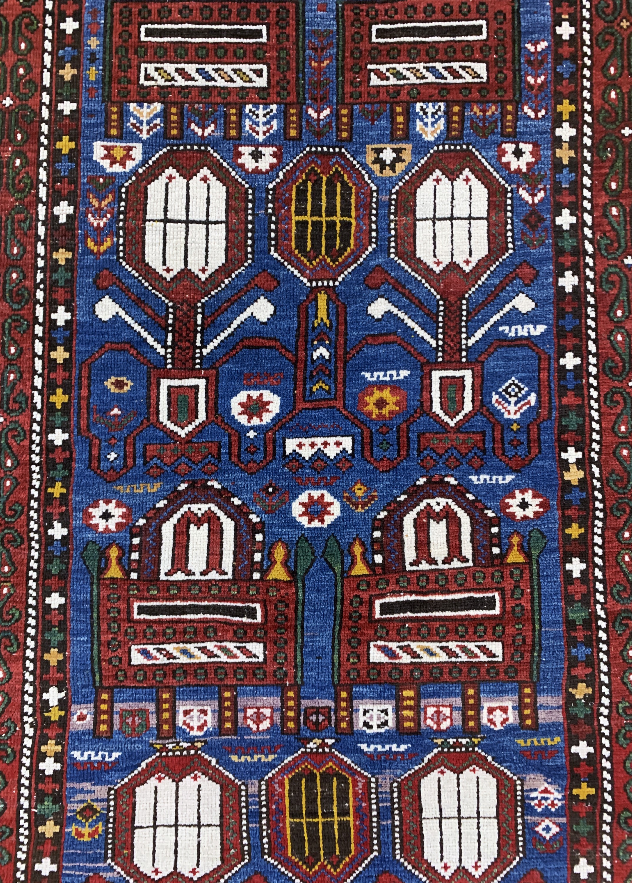 Detail b: "Tachte"Schirwan, Kaukasus, Anfang 20.Jhd, Wolle auf Wolle, ca. 170 x 116 cm, EHZ: 2