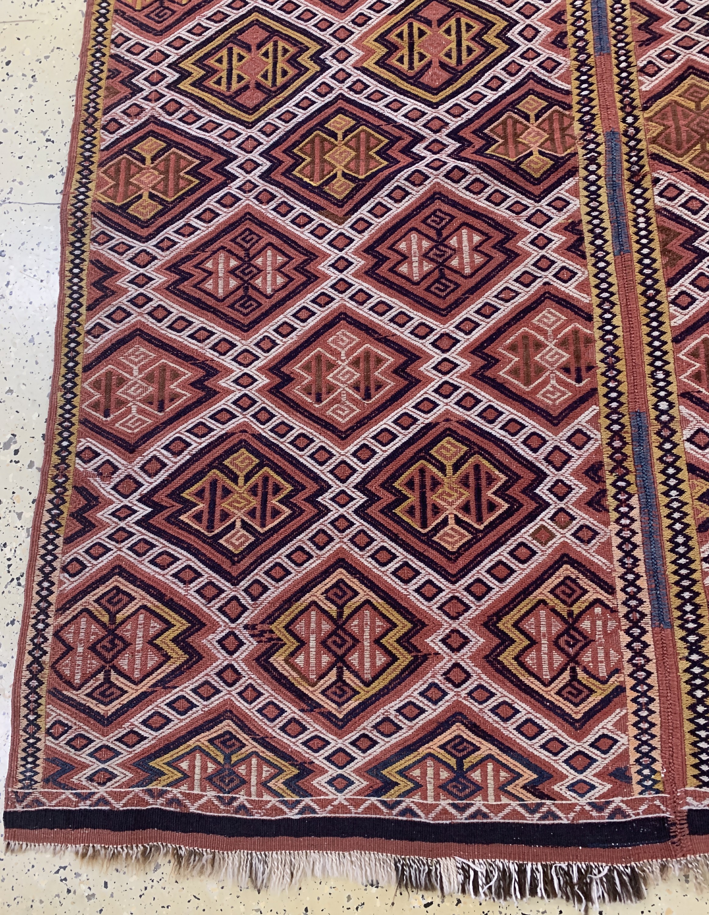 Detail b: "Cicim"alt(2 Bahnig), Türkei, Anfang 20.Jhd, Wolle auf Wolle, ca. 177 x 160 cm, EHZ: 2