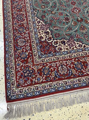 27005317b - Esfahan fein(14 Kheft), Persien, Mitte 20.Jhd, Korkwolle mit und auf Seide, ca. 220 ...