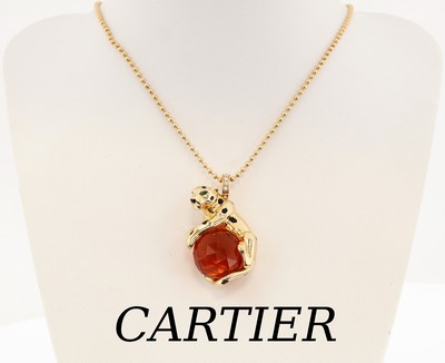 Image 18 kt Gold PANTHERE DE CARTIER Citrin- Brillant-Anhänger, GG 750/000, Darstellung ...