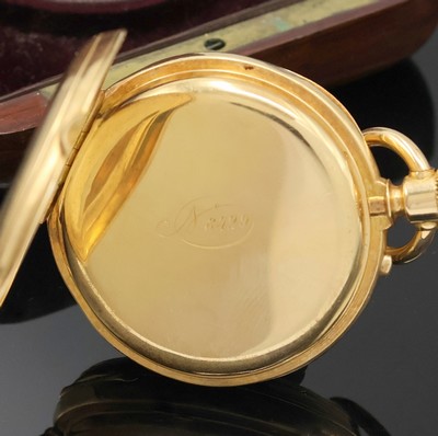 27005341b - C.E. LARDET Fleurier offene Herrentaschenuhr in GG 750/000, Schweiz um 1880, guill. 2- ...