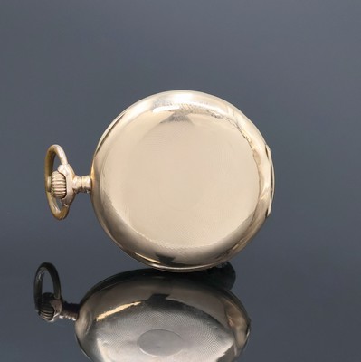 27005343b - TAVANNES System Glashütte Halbsavonette in RG 585/000, Schweiz um 1910, guill. 2-Deckel ...