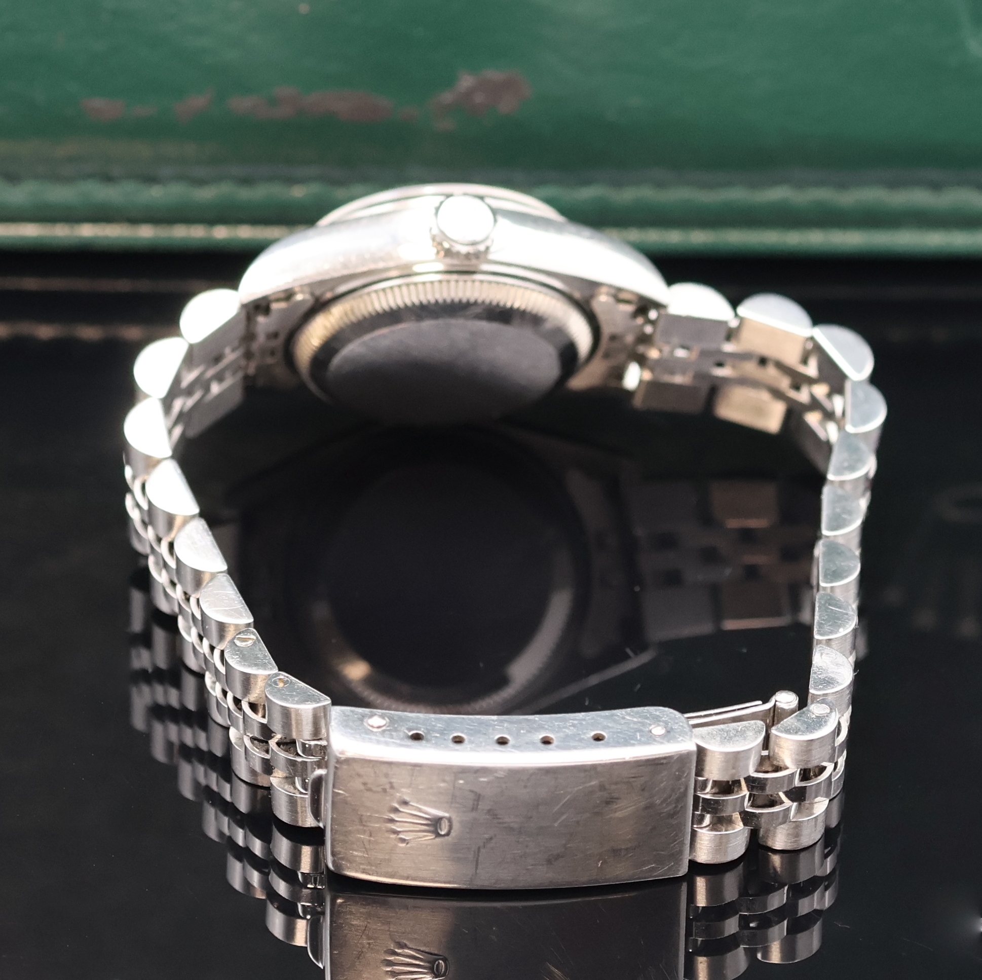 Detail b: ROLEX Damenarmbanduhr Oyster Perpetual Date Referenz 69160, Schweiz um 2000, Chronometer der Superlative in Edelstahl inkl. Jubileeband m. Faltschl., ...