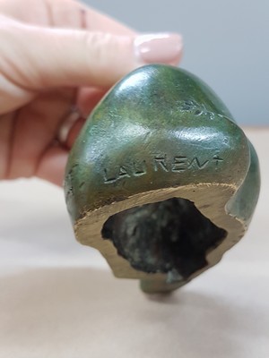 27005612g - Georges H. Laurent, Reh mit Kitz, Bronzeskulptur, signiert, ca. 9.5cm, L. ca. 10cm