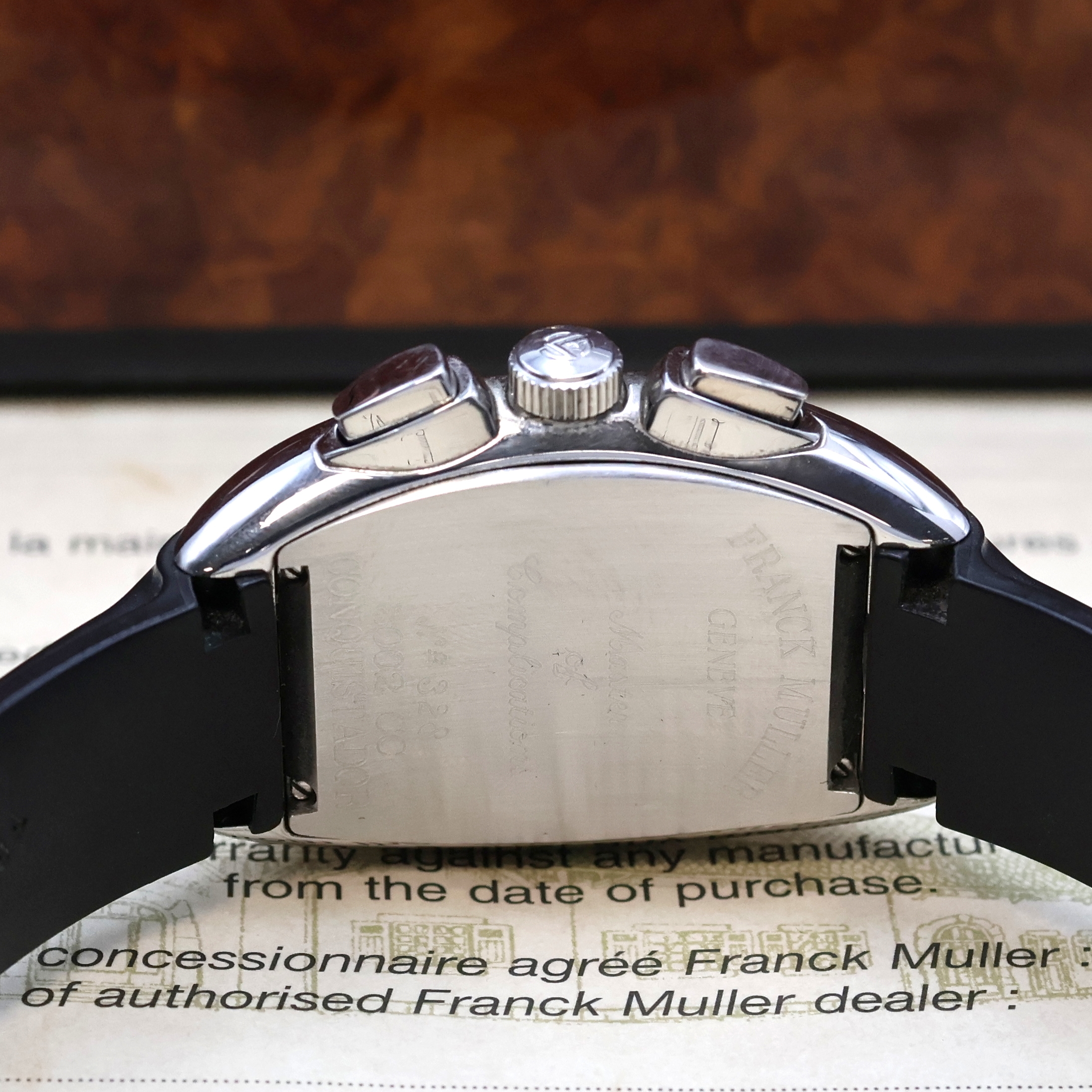 Detail d: FRANCK MULLER Conquistador Schaltradchronograph Referenz 8002CC, Automatik, tonneauförm. Edelstahlgeh. inkl. orig. Kautschukband m. orig. Dornschl., ...
