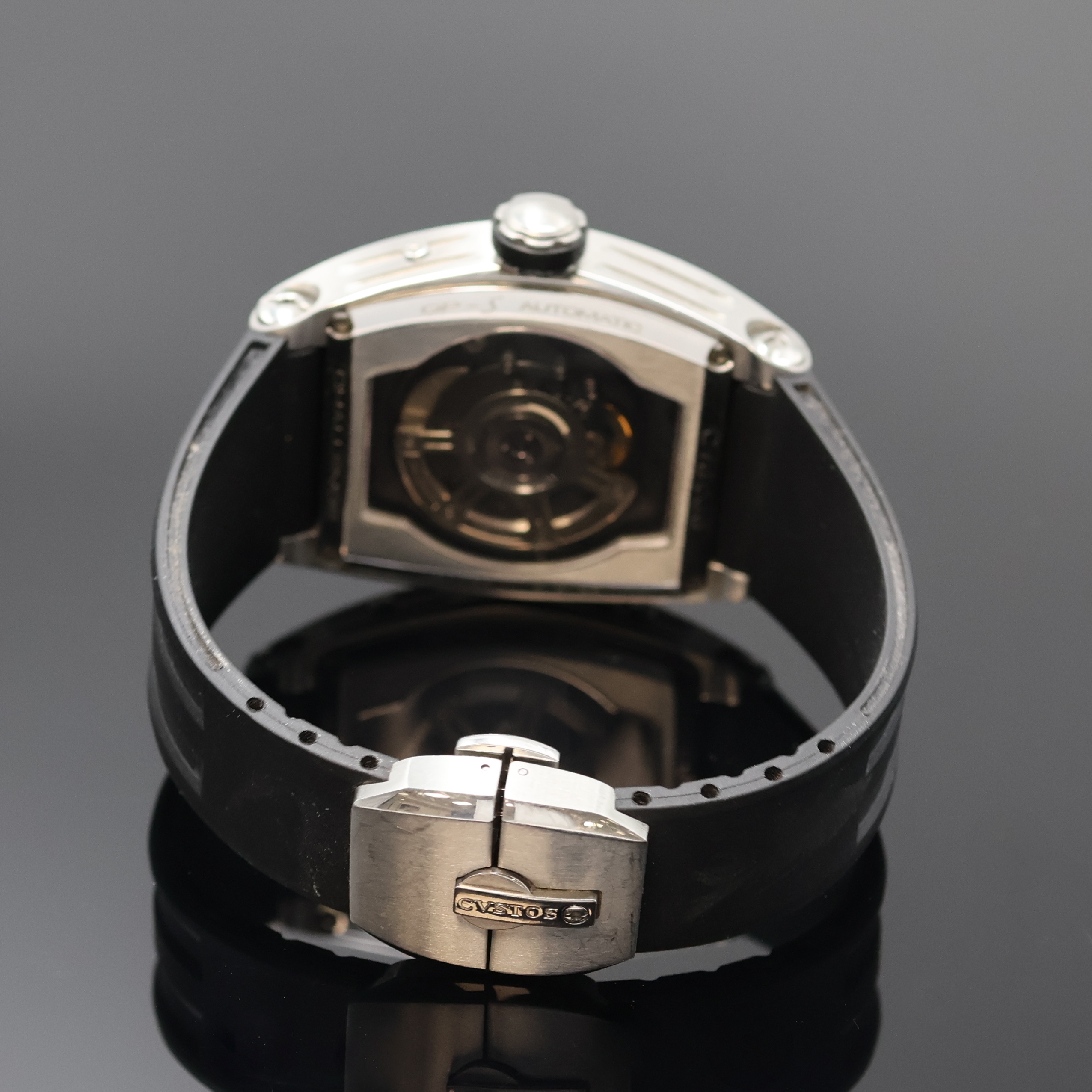 Detail b: CVSTOS Challenge astronomische Armbanduhr mit ewigem Kalender Referenz QP-S, Schweiz um 2007, Automatik, tonneauförmiges, beids. vergl. Geh. inkl. ...
