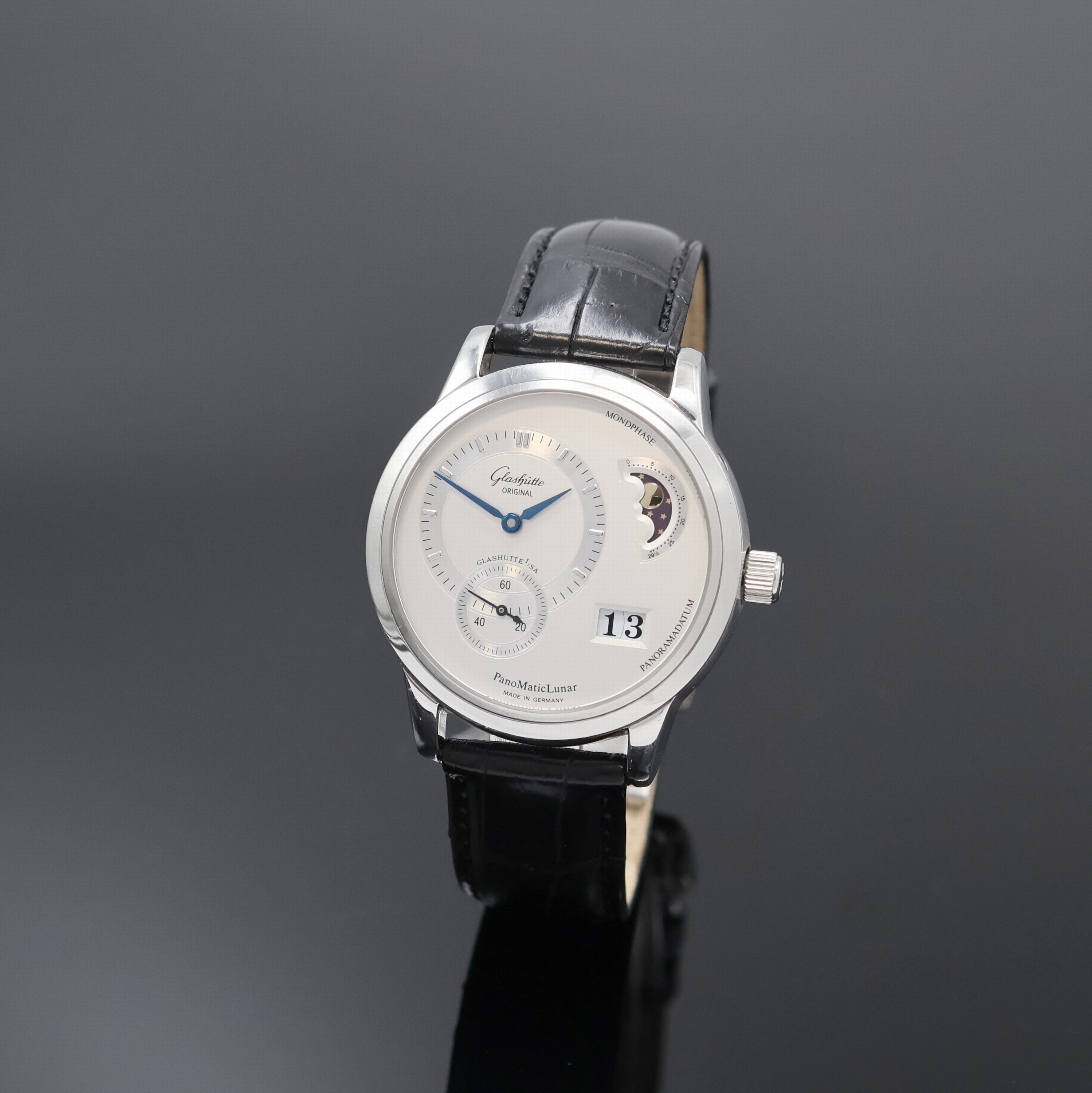 Image 27005707 - GLASHÜTTE ORIGINAL Herrenarmbanduhr PanoMaticLunar, Deutschland um 2010, Automatik, ...
