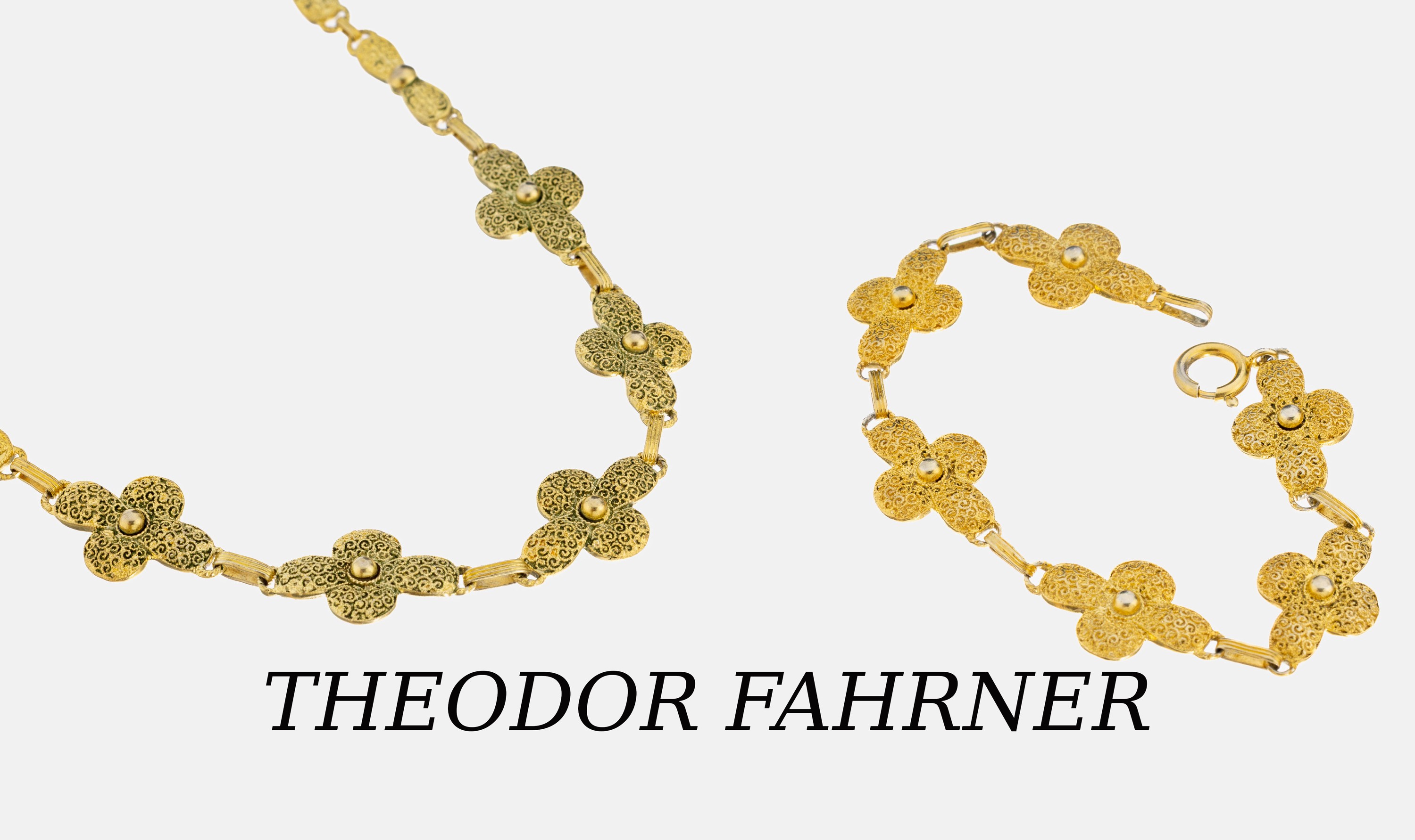 Image 27005715 - THEODOR FAHRNER Schmuckset, 1930er Jahre, 925er Silber, nachträglich vergoldet, sogn. ...