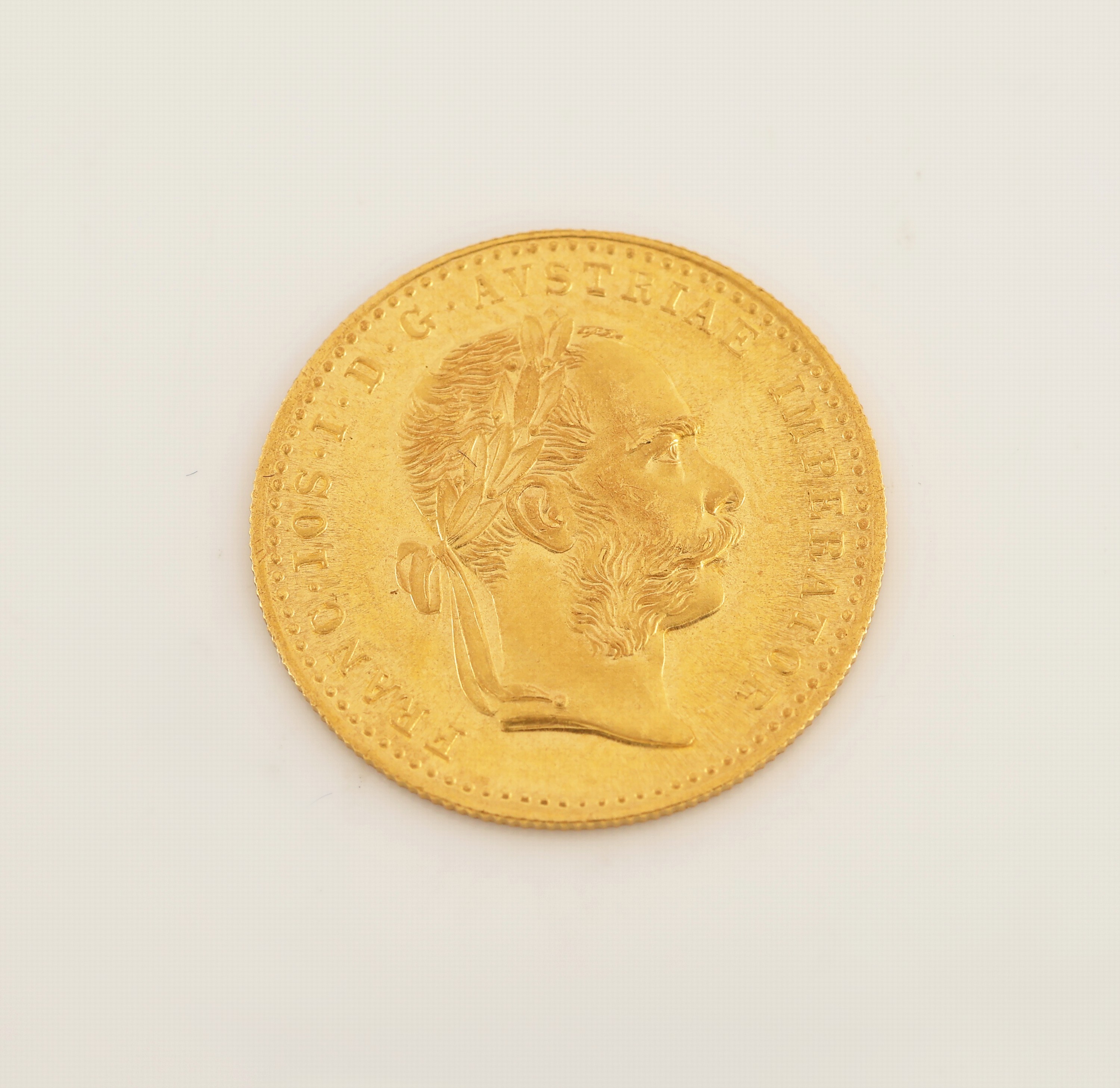 Detail a: Goldmünze 1 Dukat 1915, Österreich-Ungarn, Franz Joseph I., offizielle Nachprägung