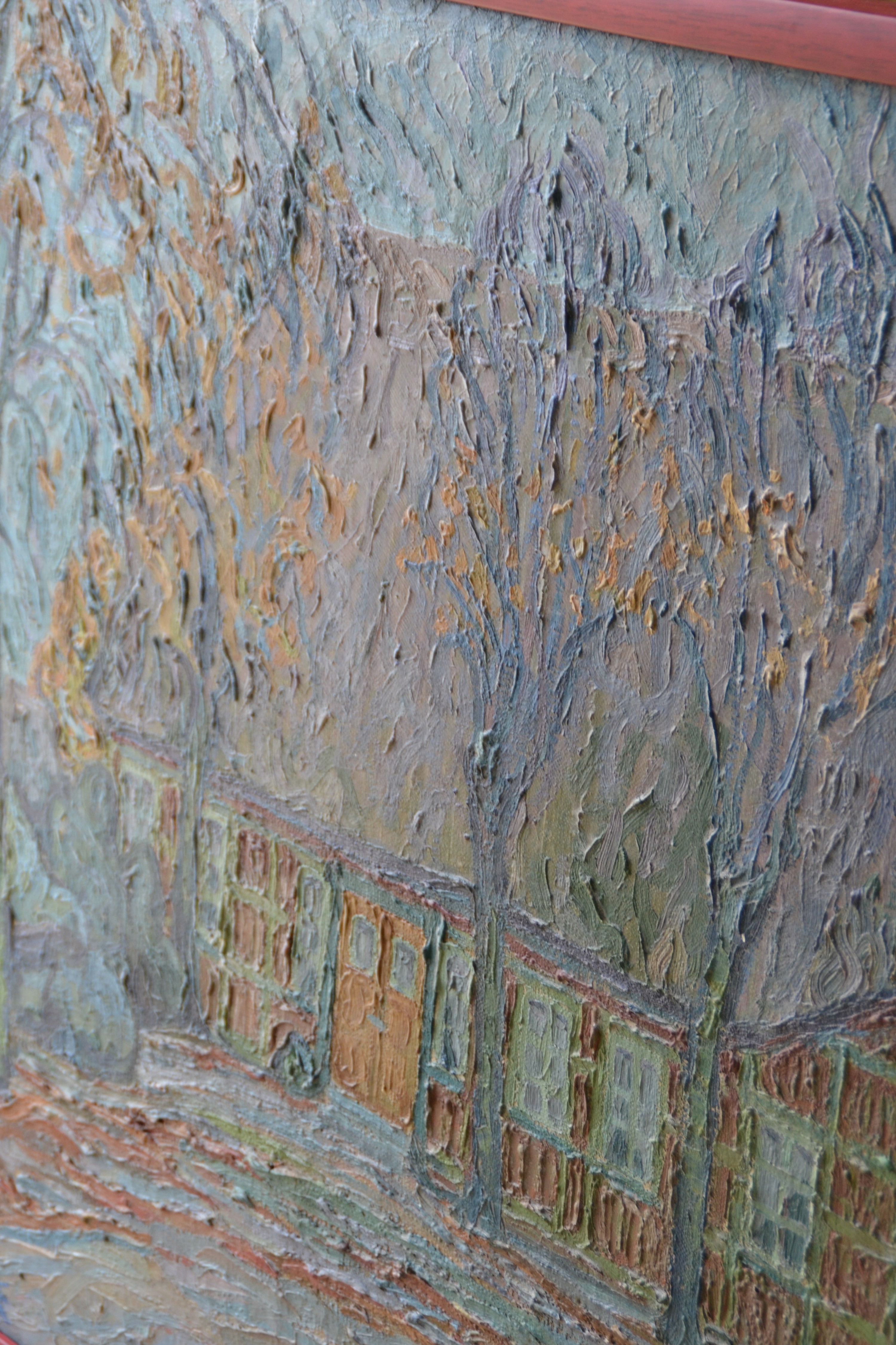 Detail d: Heinrich Blunck-Heikendorf, 1891 Kiel-1963 Heikendorf, Blick durch Bäume auf ein Gehöft, Öl/Lwd, links unten signiert H. Blunck, expressive ...