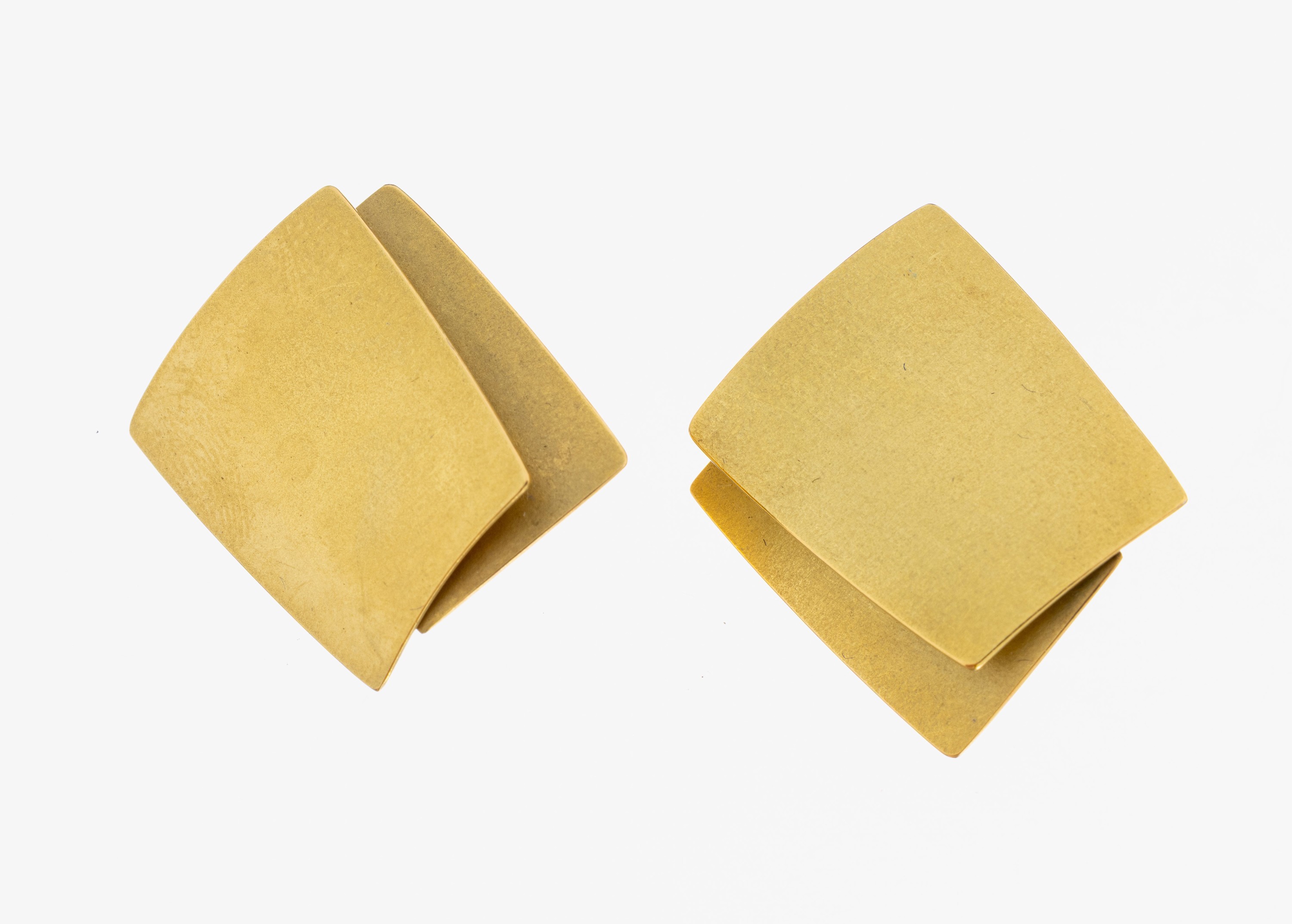 Image 27005757 - Paar 18 kt Gold Ohrstecker, GG 750/000, sat., L. ca. 2.2 cm, ca. 13.2 g, Meistermarke ...