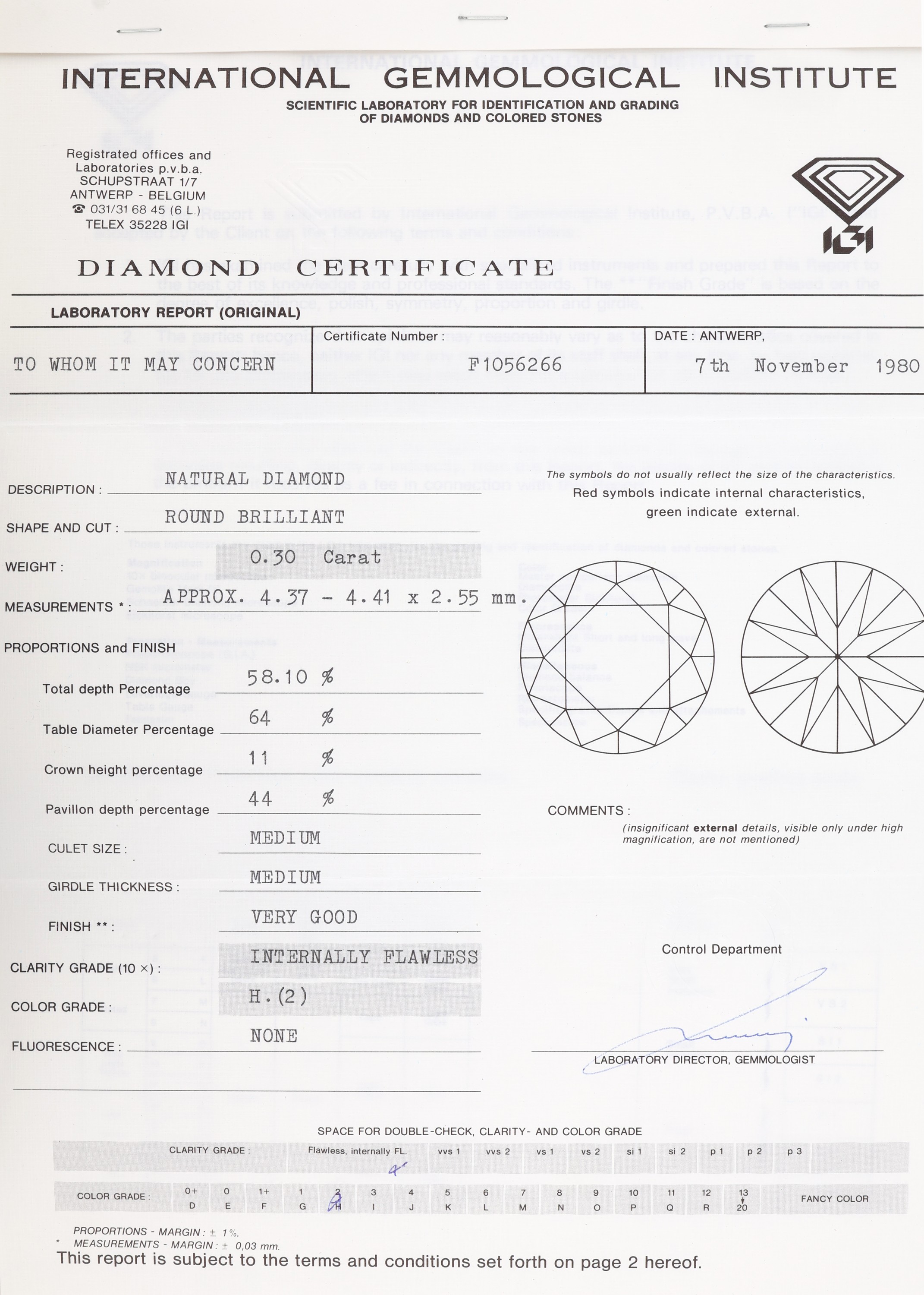 Detail a: Paar 14 kt Gold Brillant-Ohrstecker, GG 585/000, 2 Brillanten zus. ca. 0.60 ct Weiß(H)/lr, Expertisen für Brillanten anbei