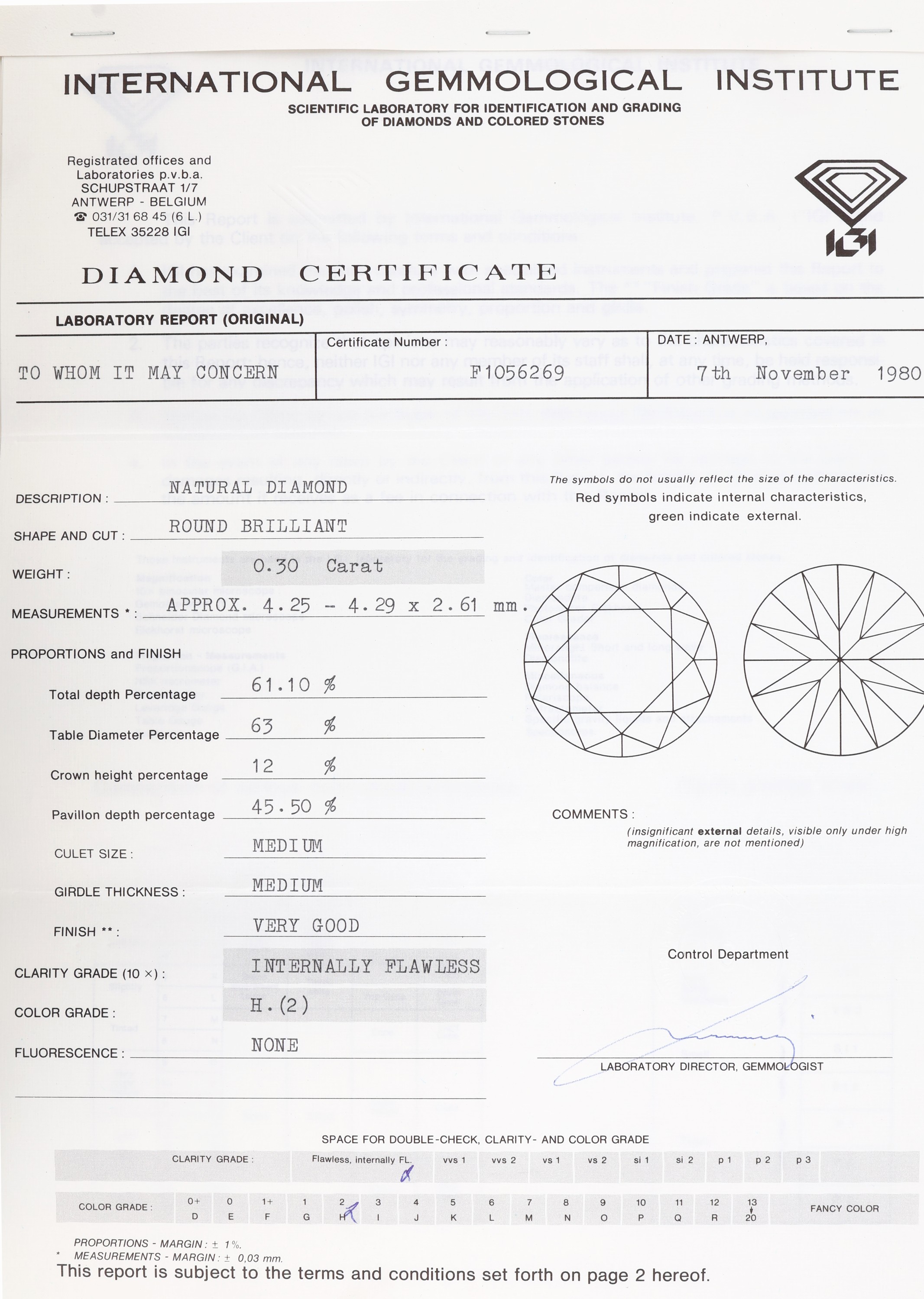 Detail b: Paar 14 kt Gold Brillant-Ohrstecker, GG 585/000, 2 Brillanten zus. ca. 0.60 ct Weiß(H)/lr, Expertisen für Brillanten anbei