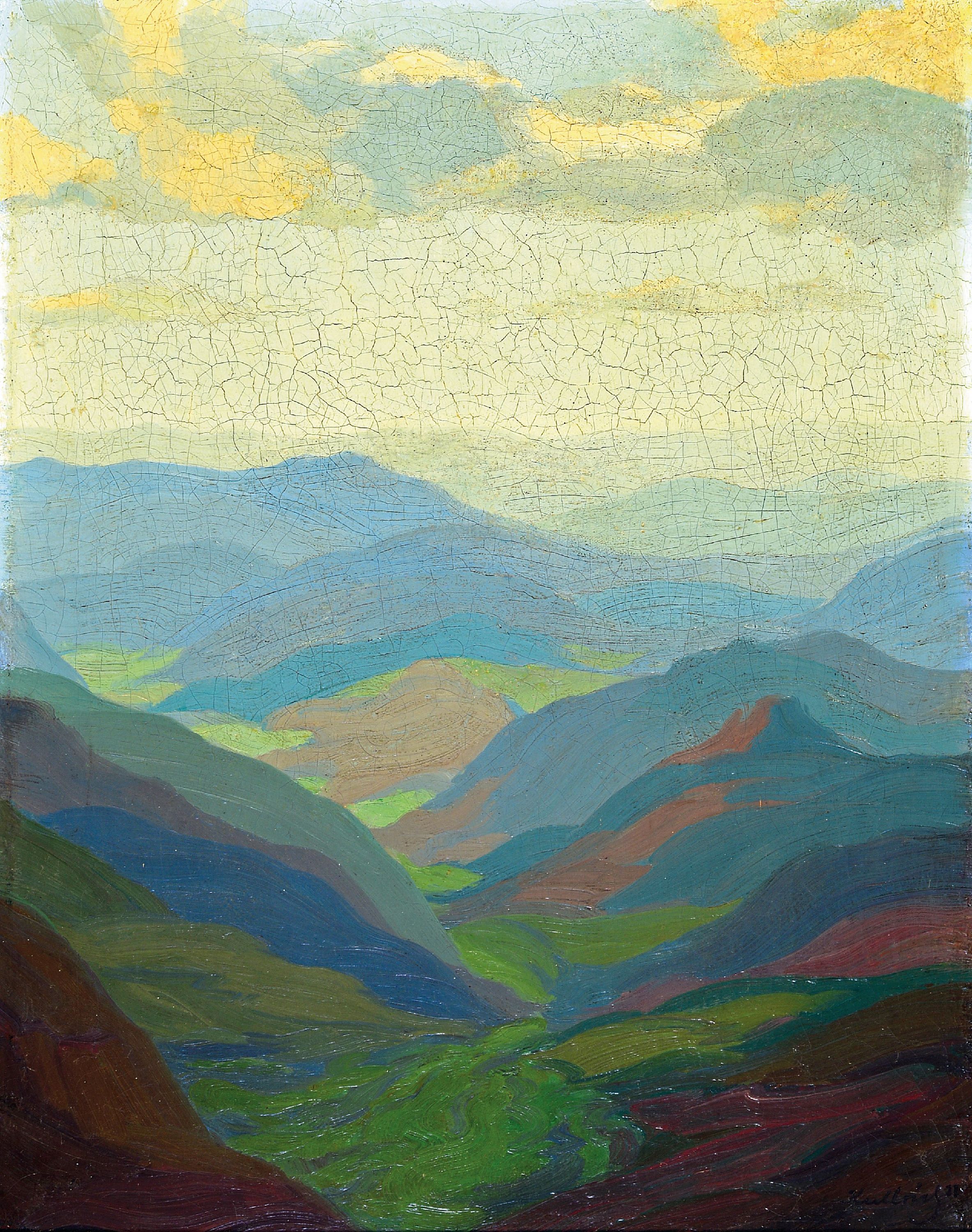 Image 27005777 - Gustav Kullrich, 1888 Neustadt an der Weinstraße-1938 Karlsruhe, Weite hügelige ...