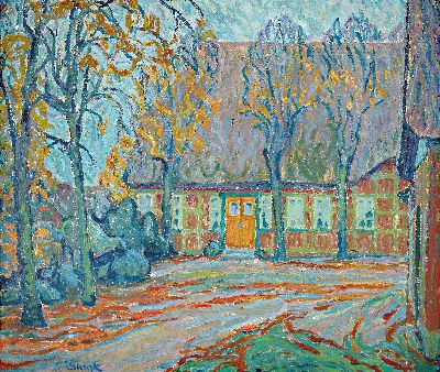 Image Heinrich Blunck-Heikendorf, 1891 Kiel-1963 Heikendorf, Blick durch Bäume auf ein ...