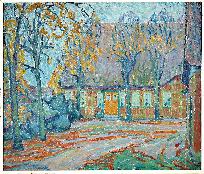 27005740k - Heinrich Blunck-Heikendorf, 1891 Kiel-1963 Heikendorf, Blick durch Bäume auf ein ...