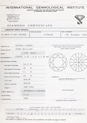 27005771a - Paar 14 kt Gold Brillant-Ohrstecker, GG 585/000, 2 Brillanten zus. ca. 0.60 ct ...