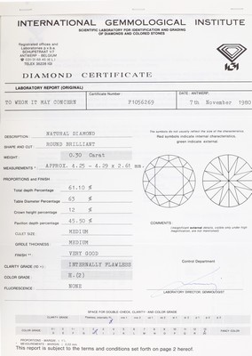 27005771b - Paar 14 kt Gold Brillant-Ohrstecker, GG 585/000, 2 Brillanten zus. ca. 0.60 ct ...