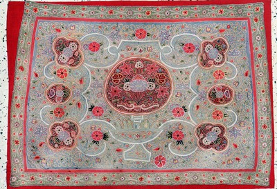 Image ´Rasht-Susani´antik, Persien, 19.Jhd, Seide-Baumwollstickerei, ca. 78 x 110 cm, EHZ:2-3