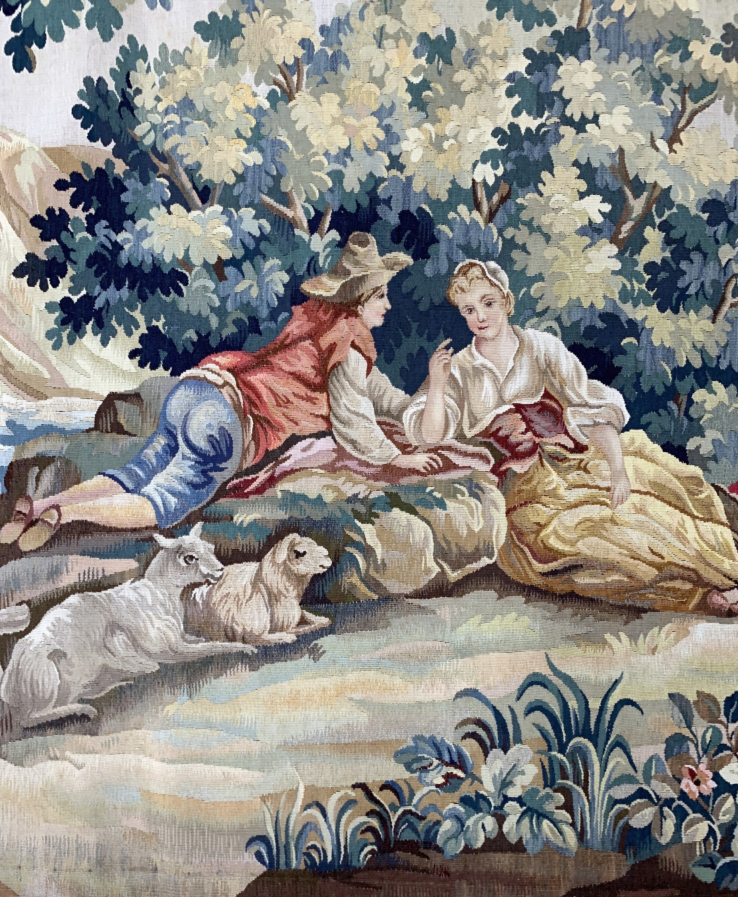 Detail c: Feine Antike Tapisseri, Frankreich, um 1900, Wolle auf Baumwolle, ca. 252 x 112 cm, EHZ: 2