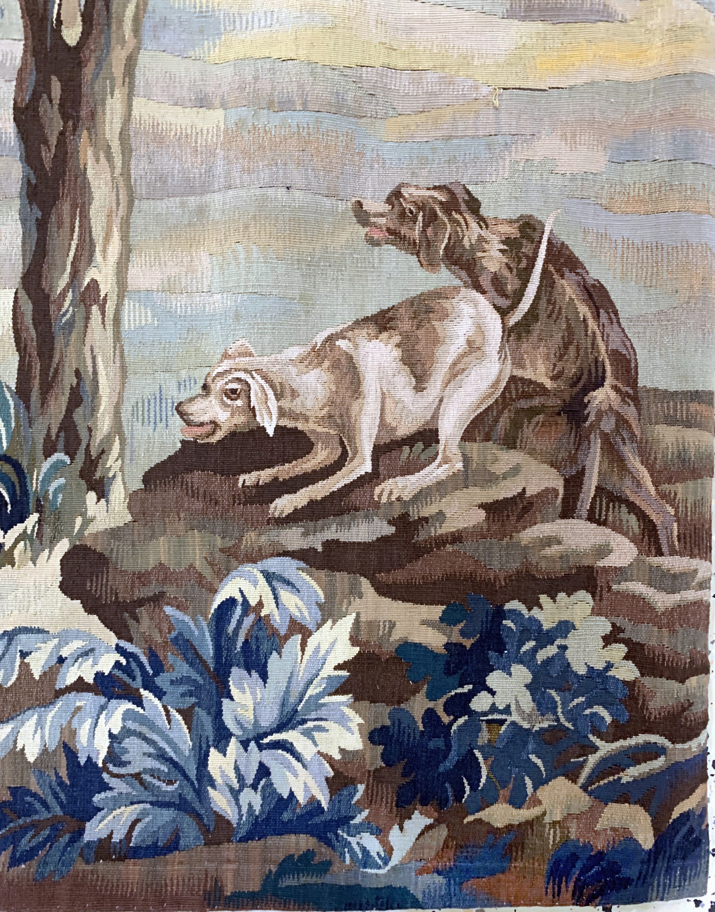 Detail d: Feine Antike Tapisseri, Frankreich, um 1900, Wolle auf Baumwolle, ca. 252 x 112 cm, EHZ: 2