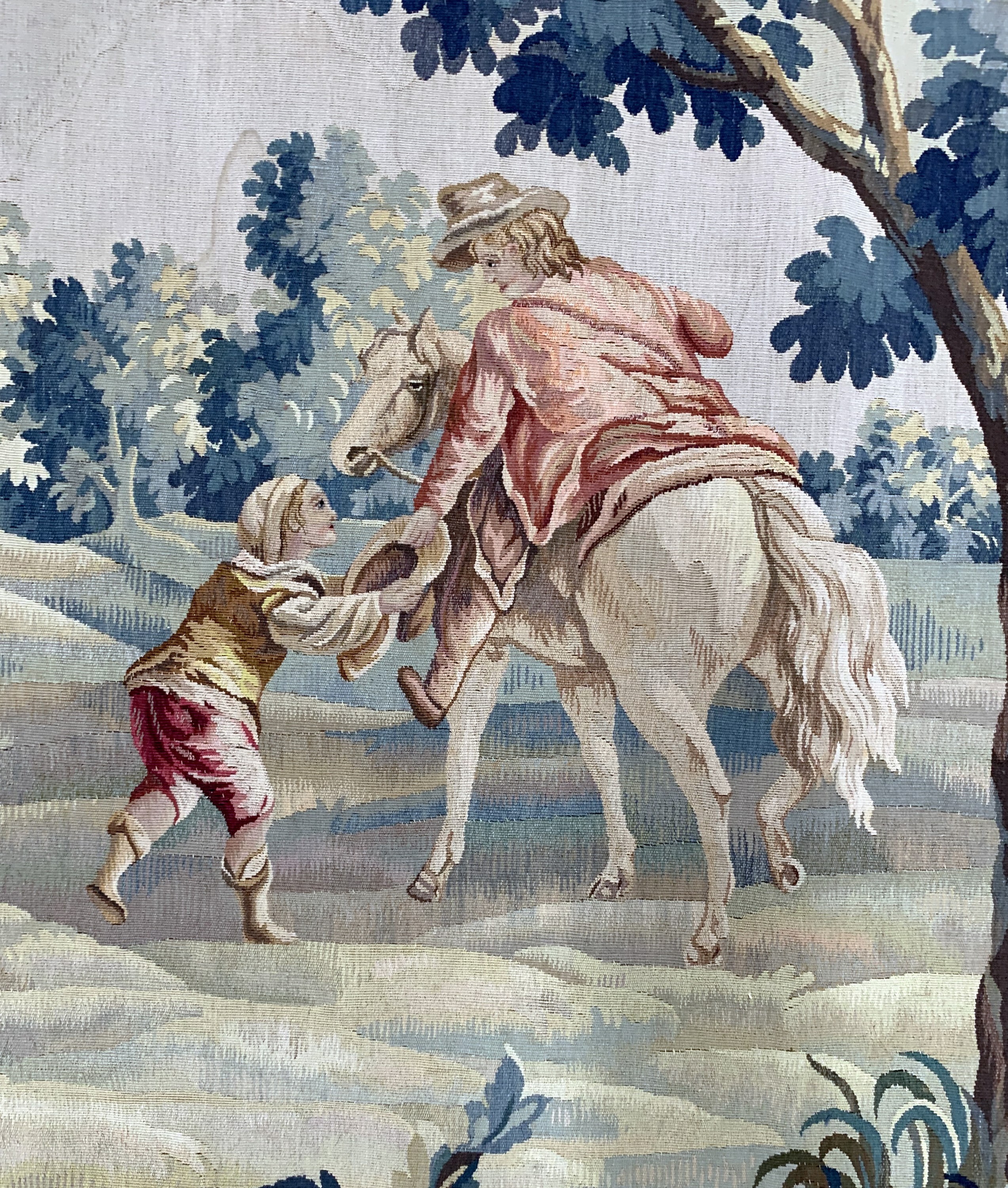 Detail e: Feine Antike Tapisseri, Frankreich, um 1900, Wolle auf Baumwolle, ca. 252 x 112 cm, EHZ: 2