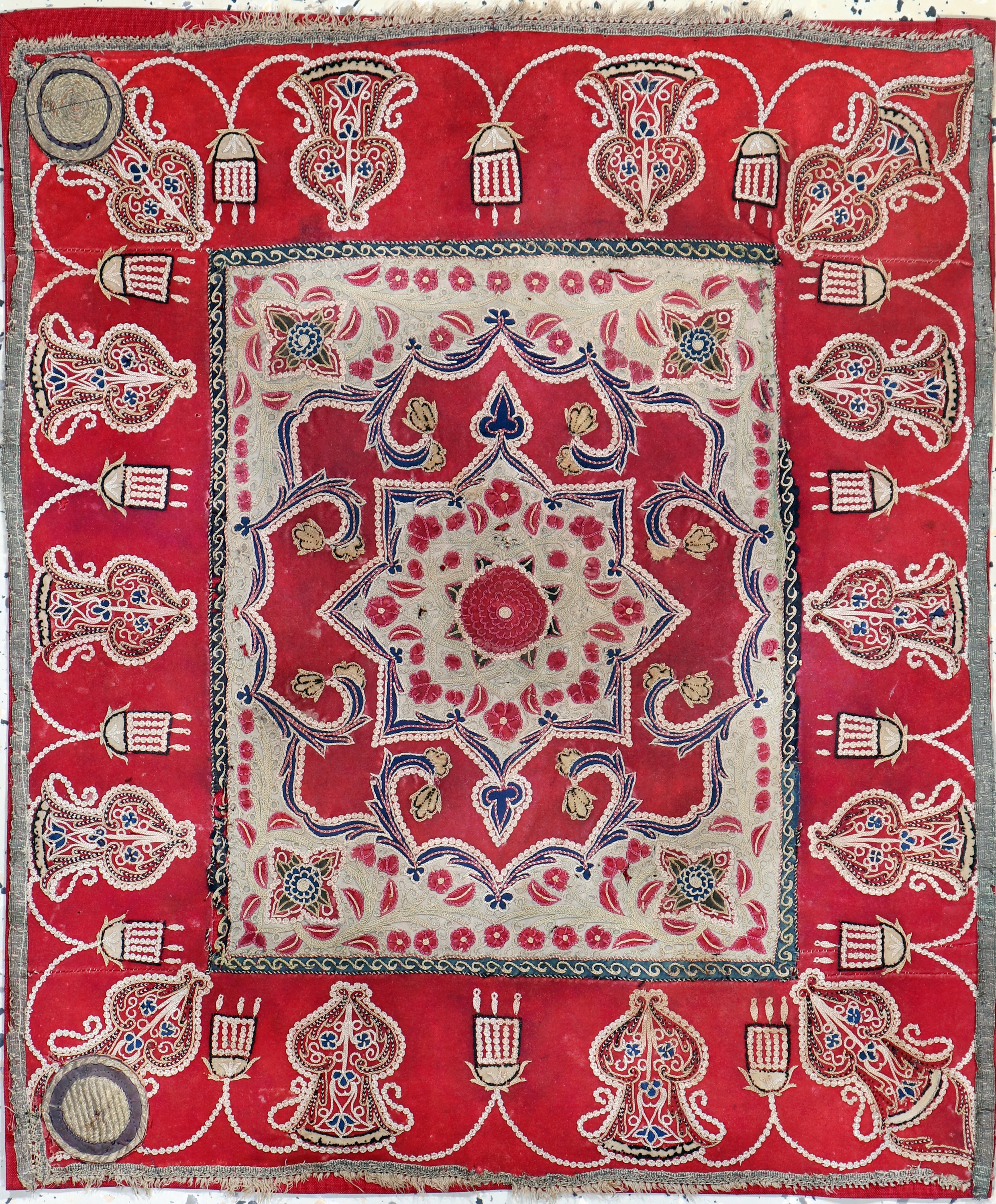 Image 27005801 - ´Rasht-Susani´antik, Persien, 19.Jhd, Seiden/Baumwoll-Metallstickerei, ca. 72 x 60cm, ...