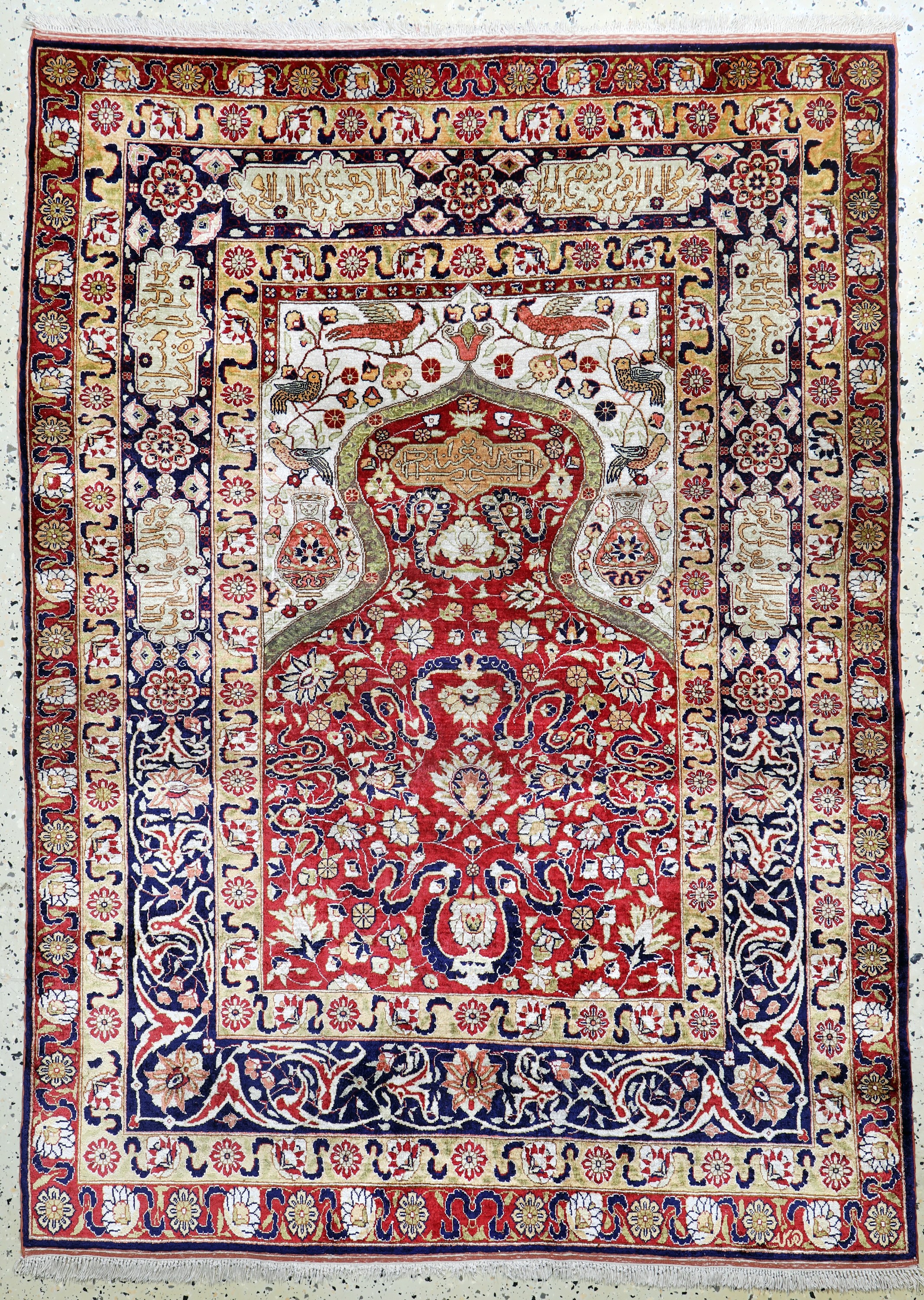 Image 27005809 - Hereke Seide fein, Türkei, Anfang 230.Jhd, reine Naturseide, ca. 160 x 118 cm, EHZ: ...