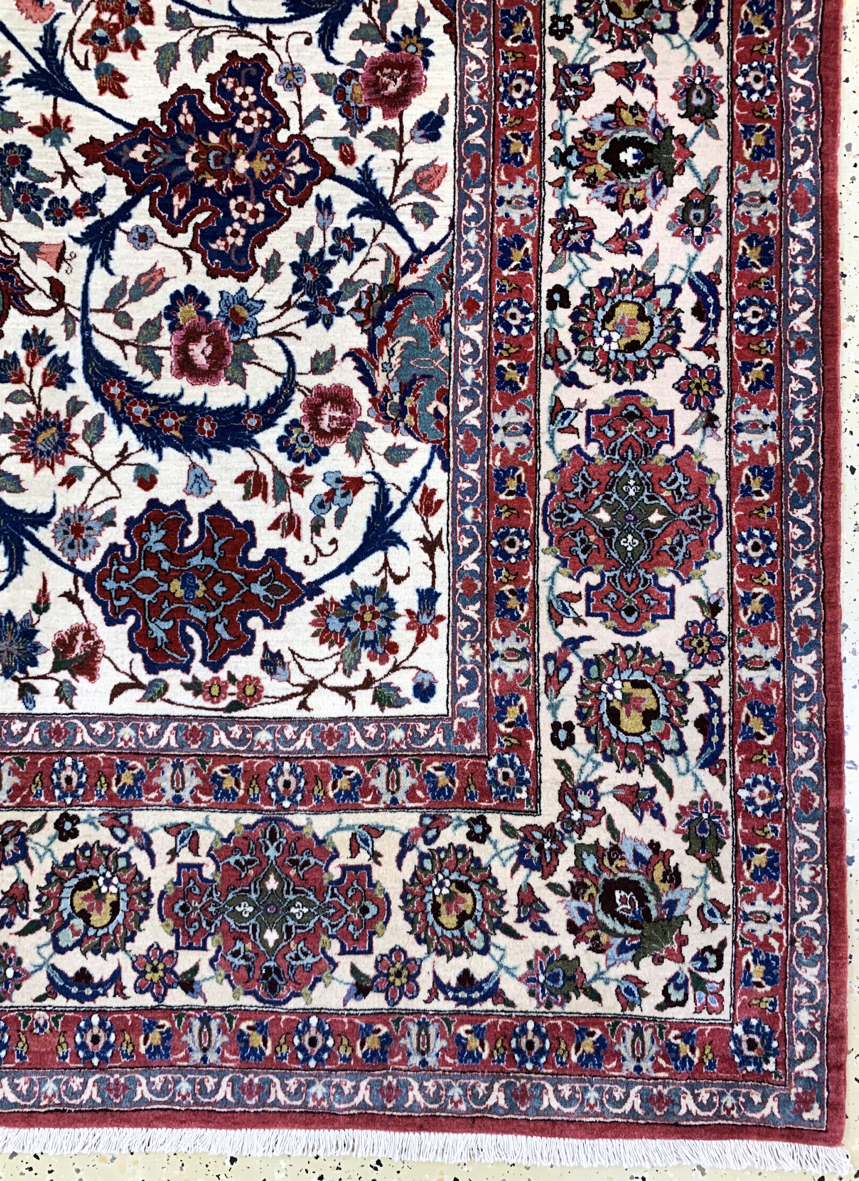 Detail a: Esfahan fein antik, Persien, um 1900, Korkwolle auf Baumwolle, ca. 225 x 153 cm, EHZ: 1-2, (fachkundig gereinigt)