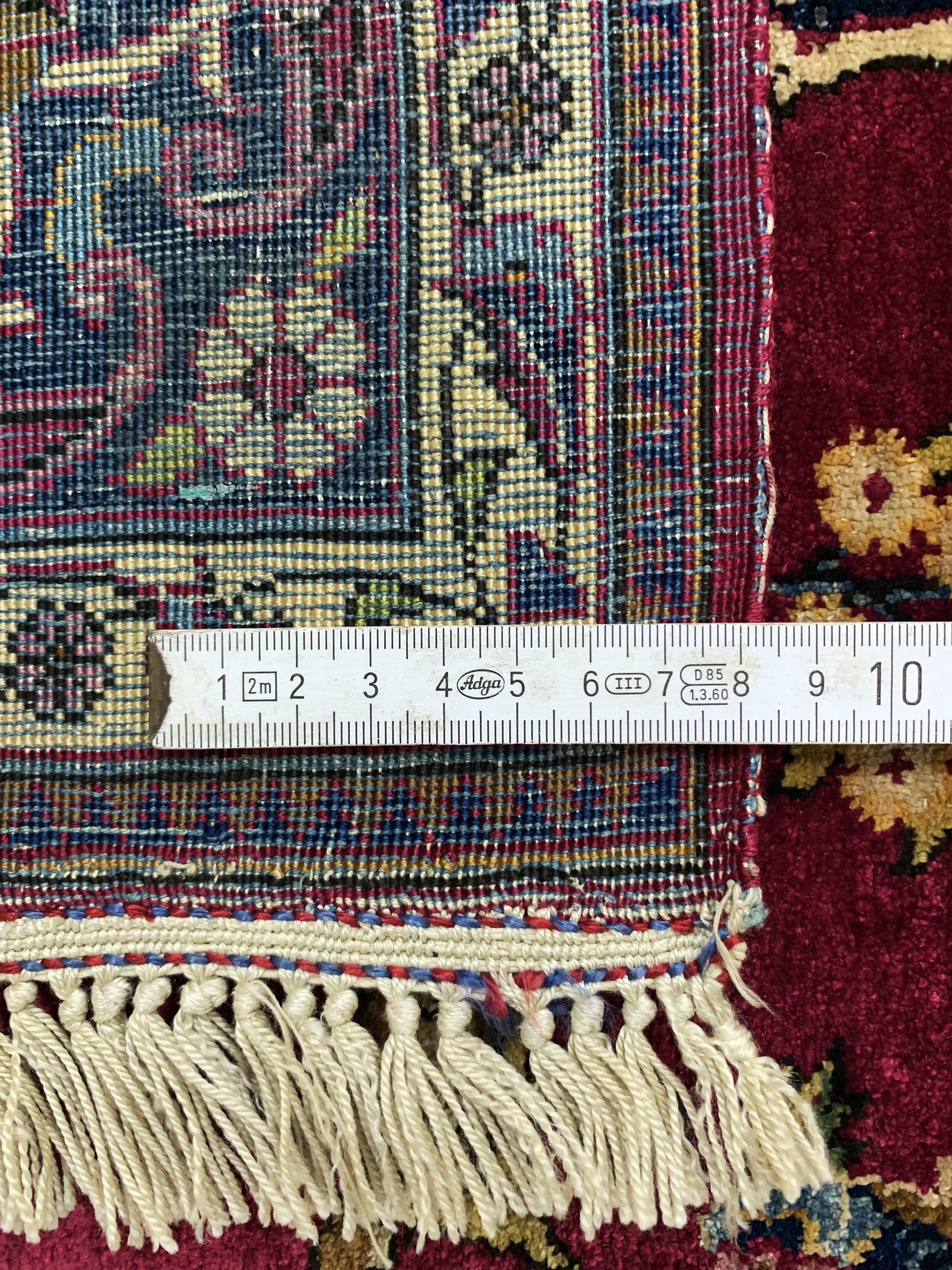 Detail g: Seiden Keschan fein alt, Persien, um 1920-1930, reine Naturseide, ca. 200 x 125 cm,EHZ: 1-2, (fachkundig gereinigt)