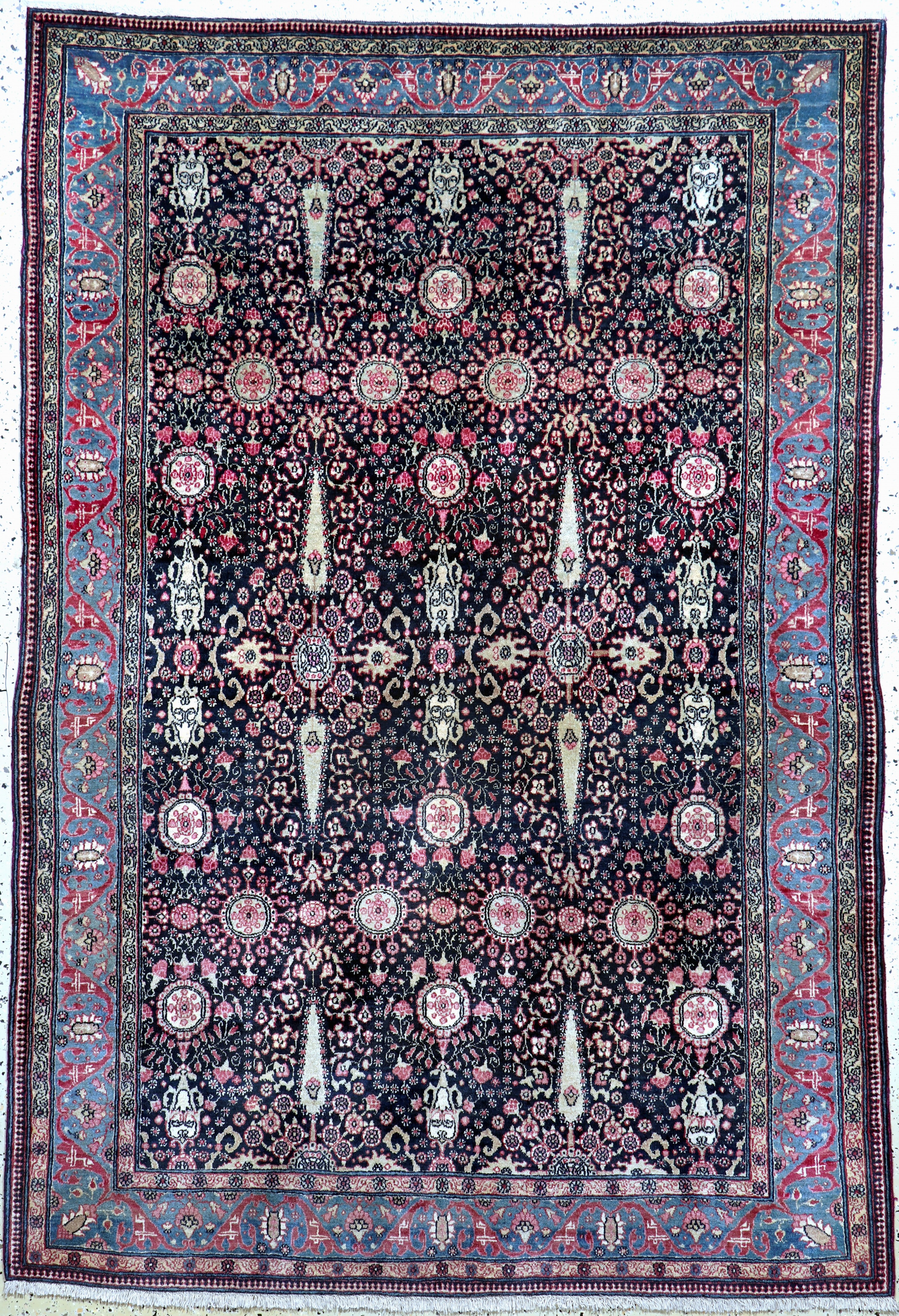 Teheran antik, Persien, um 1900, Wolle auf Baumwolle, ca. 210 x 146 cm, EHZ: 1-2, (fachkundig gereinigt)