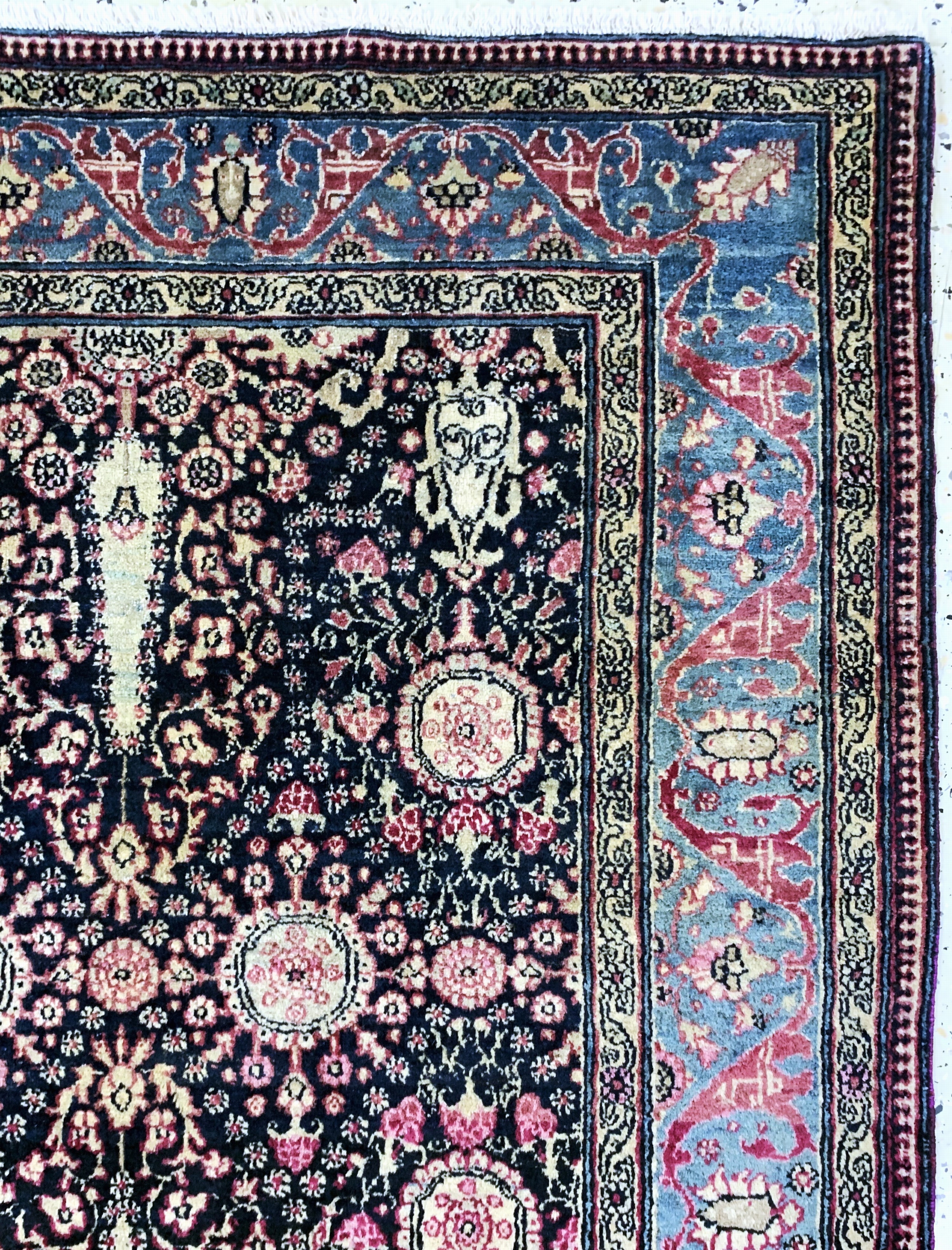 Detail e: Teheran antik, Persien, um 1900, Wolle auf Baumwolle, ca. 210 x 146 cm, EHZ: 1-2, (fachkundig gereinigt)