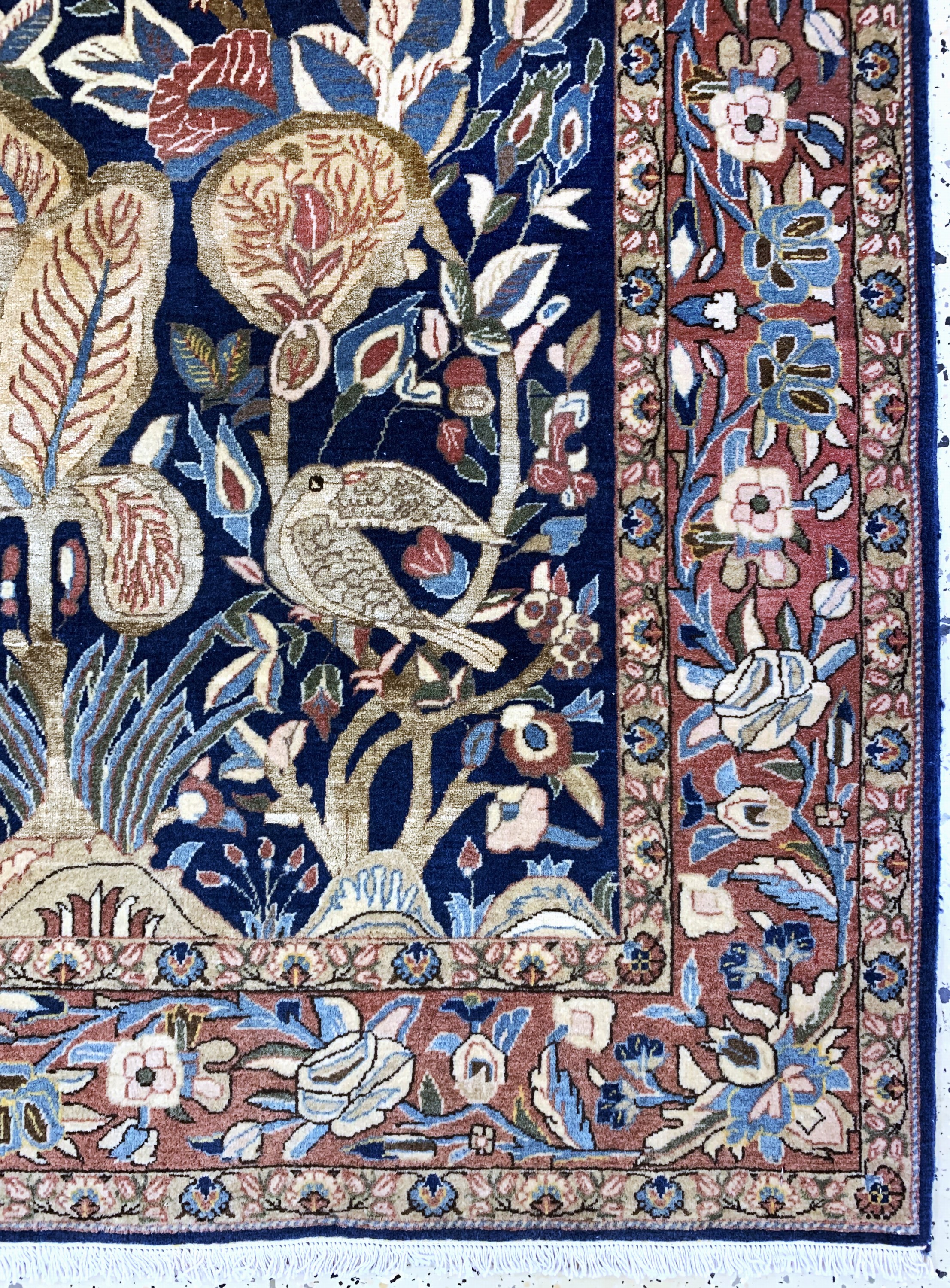 Detail a: Teheran fein, Persien, um 1920-1930, Korkwolle mit Seide, ca. 210 x 140 cm, EHZ: 1-2, (fachkundig gereinigt)