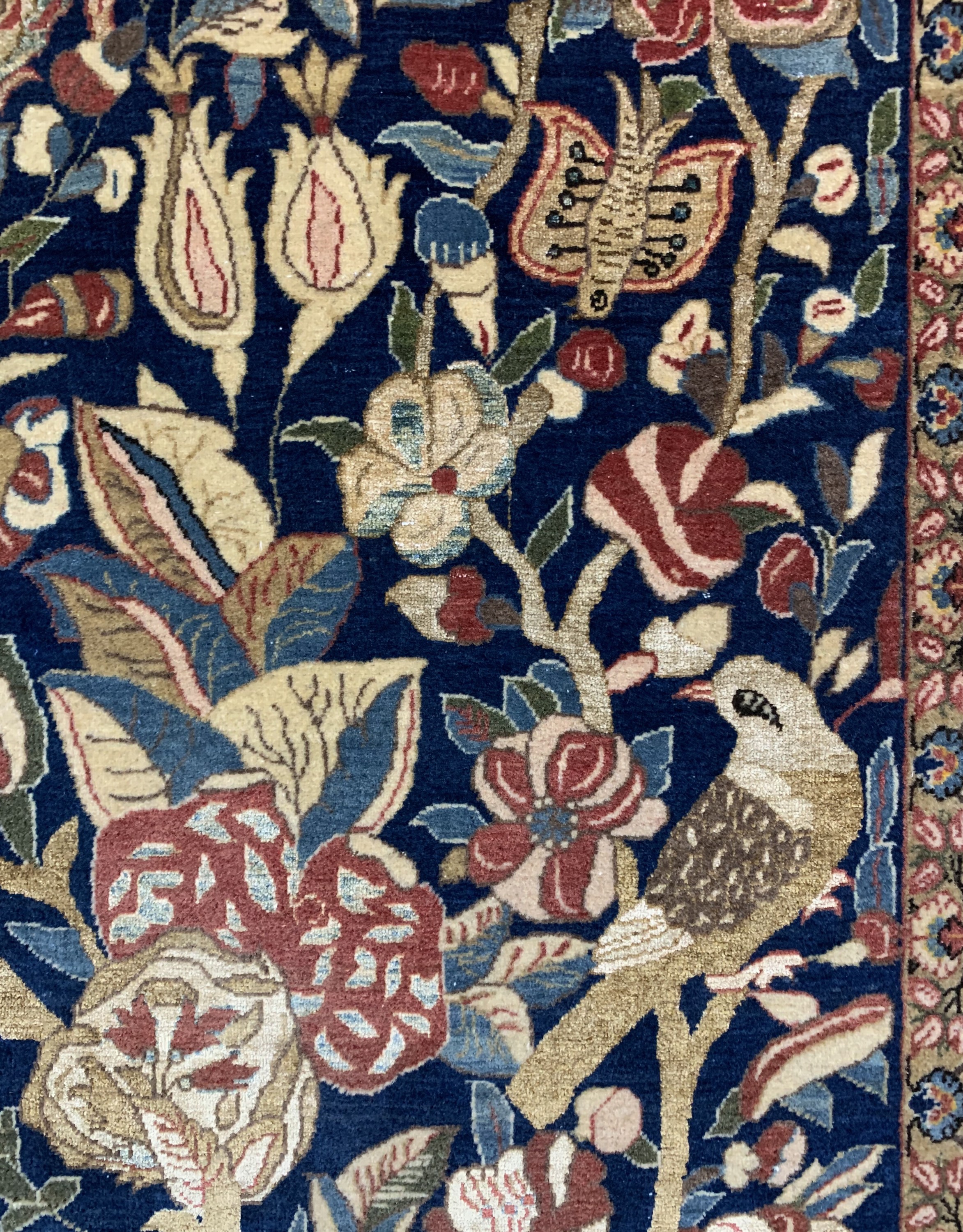 Detail g: Teheran fein, Persien, um 1920-1930, Korkwolle mit Seide, ca. 210 x 140 cm, EHZ: 1-2, (fachkundig gereinigt)