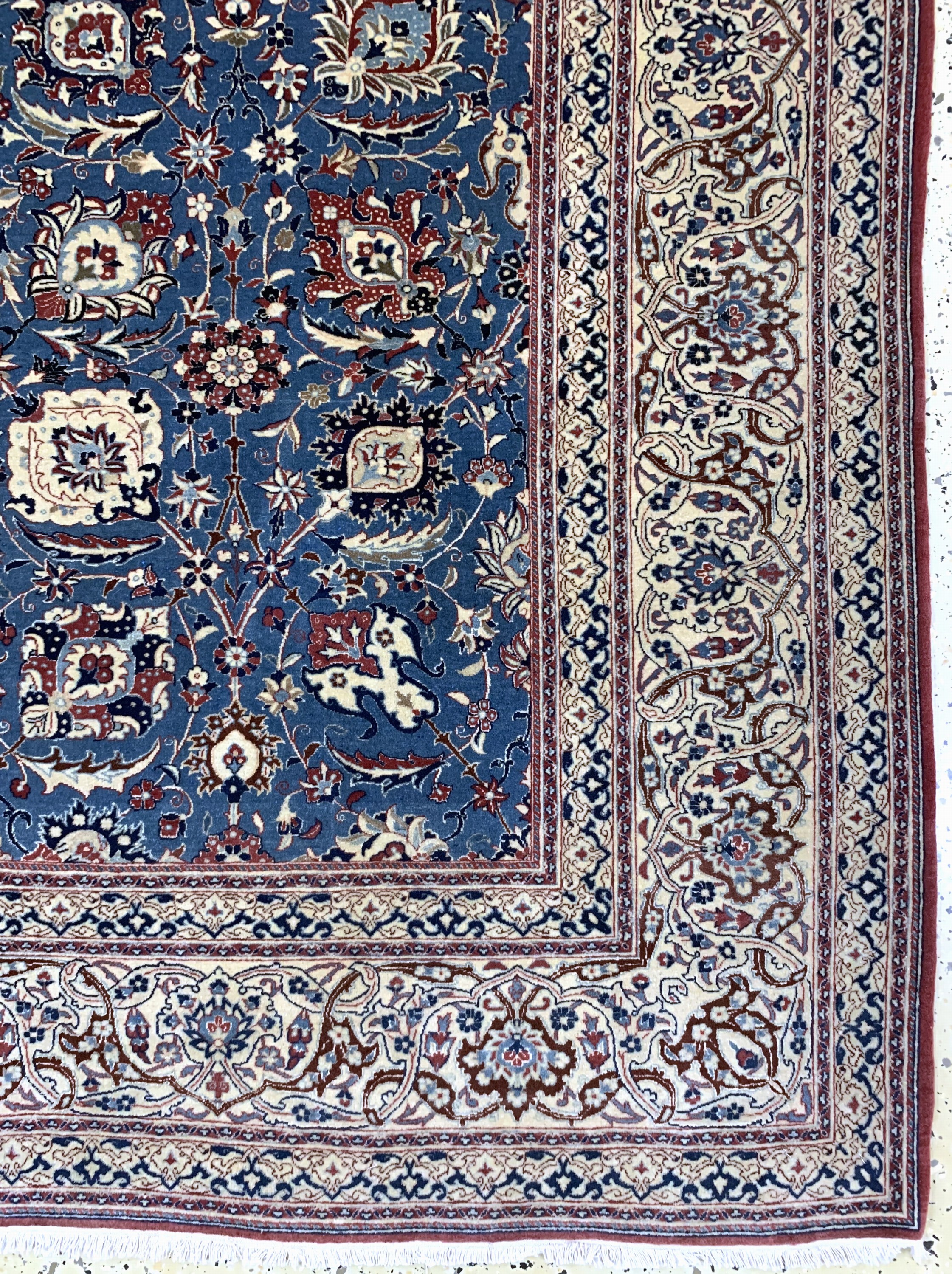 Detail a: Nain"Tudeshk"fein, Persien, um 1930, Korkwolle auf Baumwolle, ca. 233 x 161 cm, ca.1,0 Mio. Kn/qm, EHZ: 1-2, (fachkundig gereinigt)