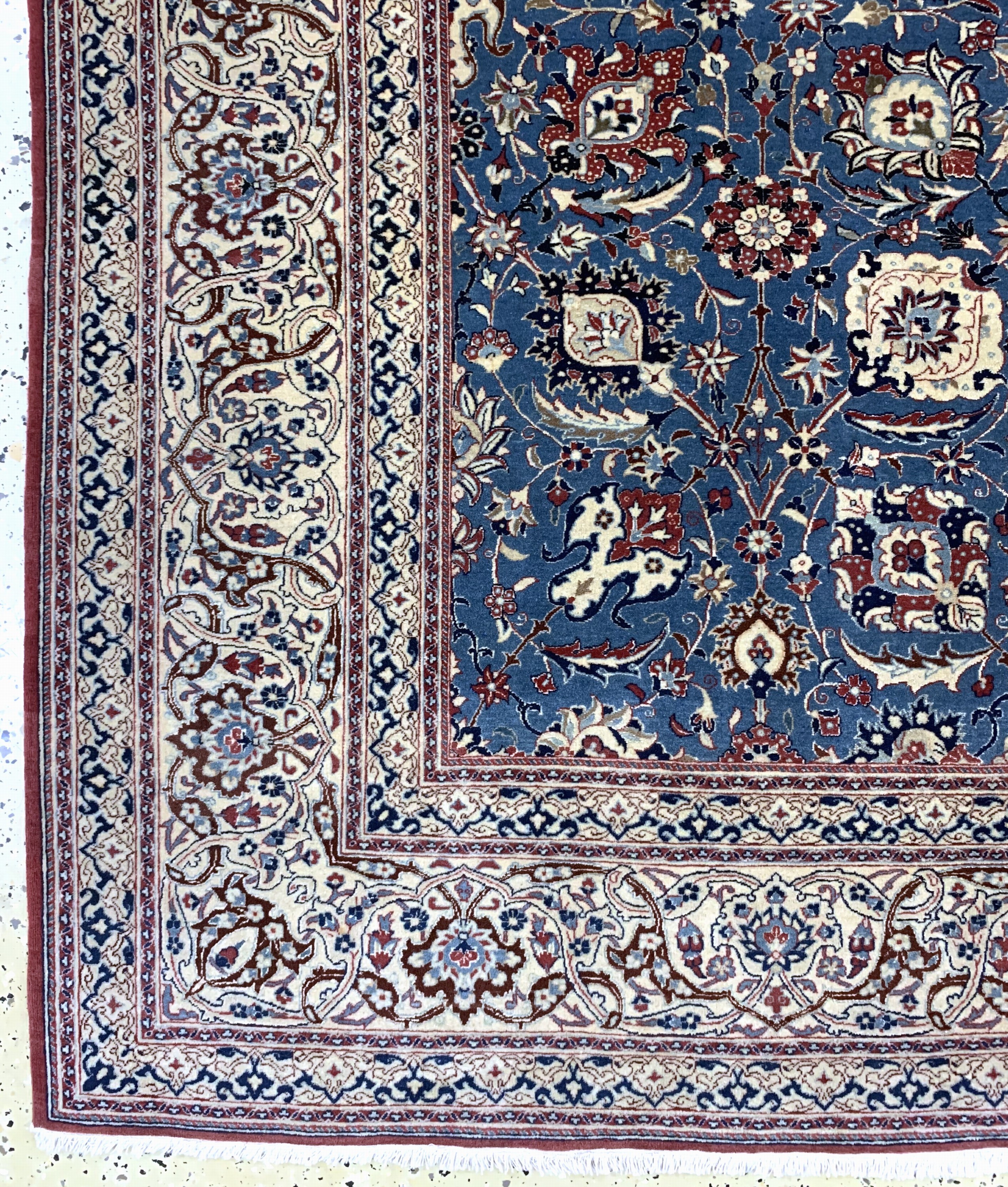 Detail b: Nain"Tudeshk"fein, Persien, um 1930, Korkwolle auf Baumwolle, ca. 233 x 161 cm, ca.1,0 Mio. Kn/qm, EHZ: 1-2, (fachkundig gereinigt)