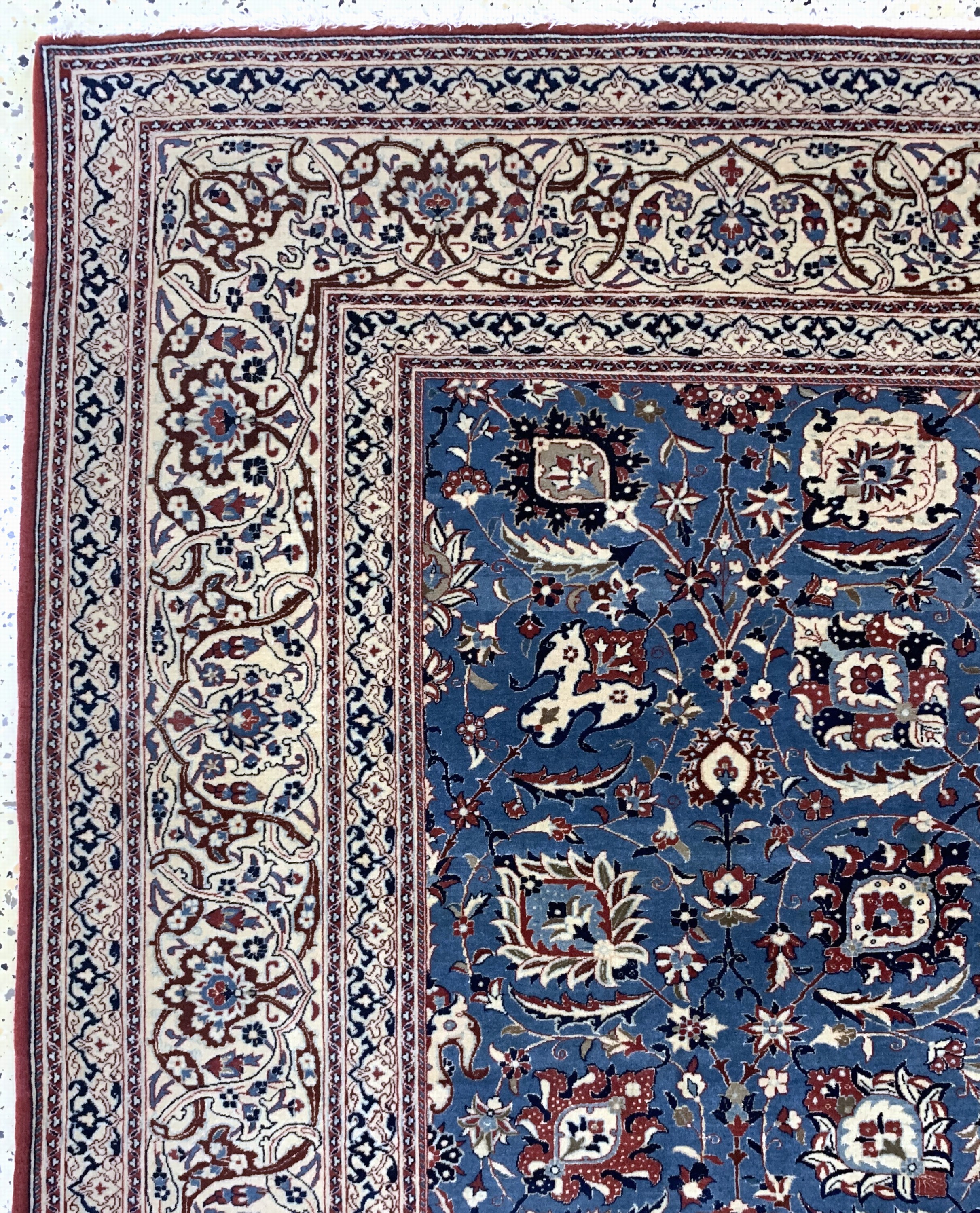 Detail c: Nain"Tudeshk"fein, Persien, um 1930, Korkwolle auf Baumwolle, ca. 233 x 161 cm, ca.1,0 Mio. Kn/qm, EHZ: 1-2, (fachkundig gereinigt)