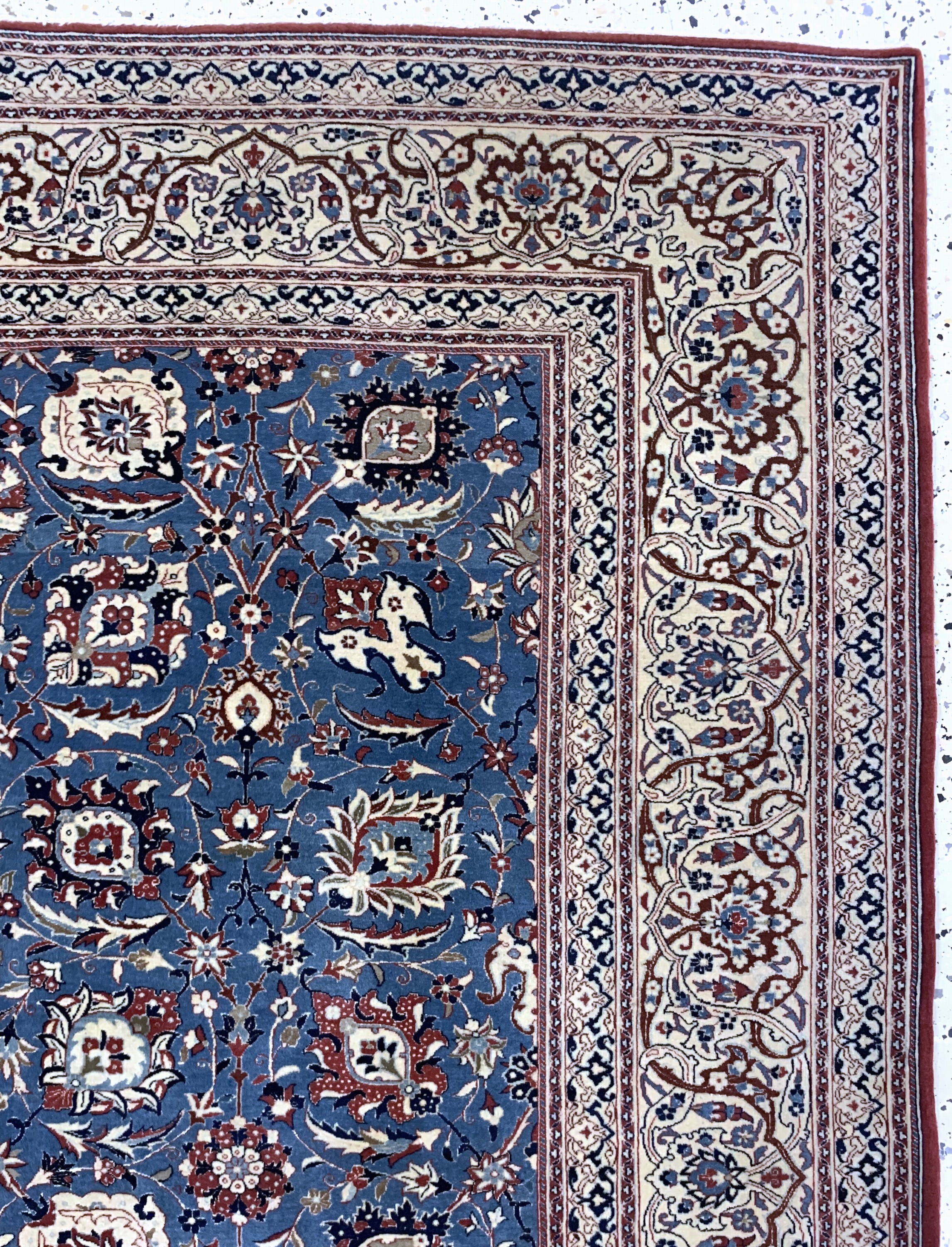 Detail d: Nain"Tudeshk"fein, Persien, um 1930, Korkwolle auf Baumwolle, ca. 233 x 161 cm, ca.1,0 Mio. Kn/qm, EHZ: 1-2, (fachkundig gereinigt)