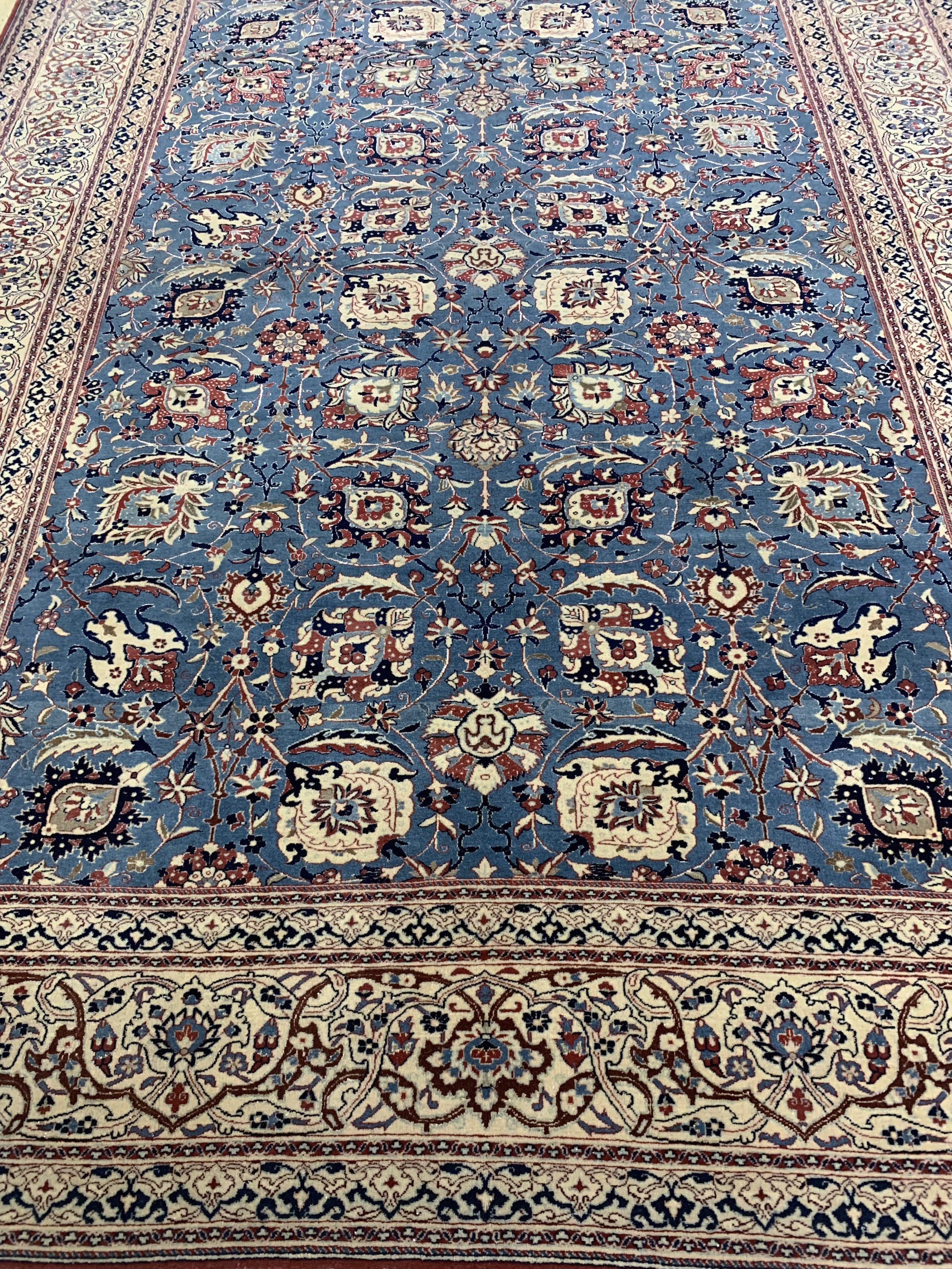 Detail f: Nain"Tudeshk"fein, Persien, um 1930, Korkwolle auf Baumwolle, ca. 233 x 161 cm, ca.1,0 Mio. Kn/qm, EHZ: 1-2, (fachkundig gereinigt)