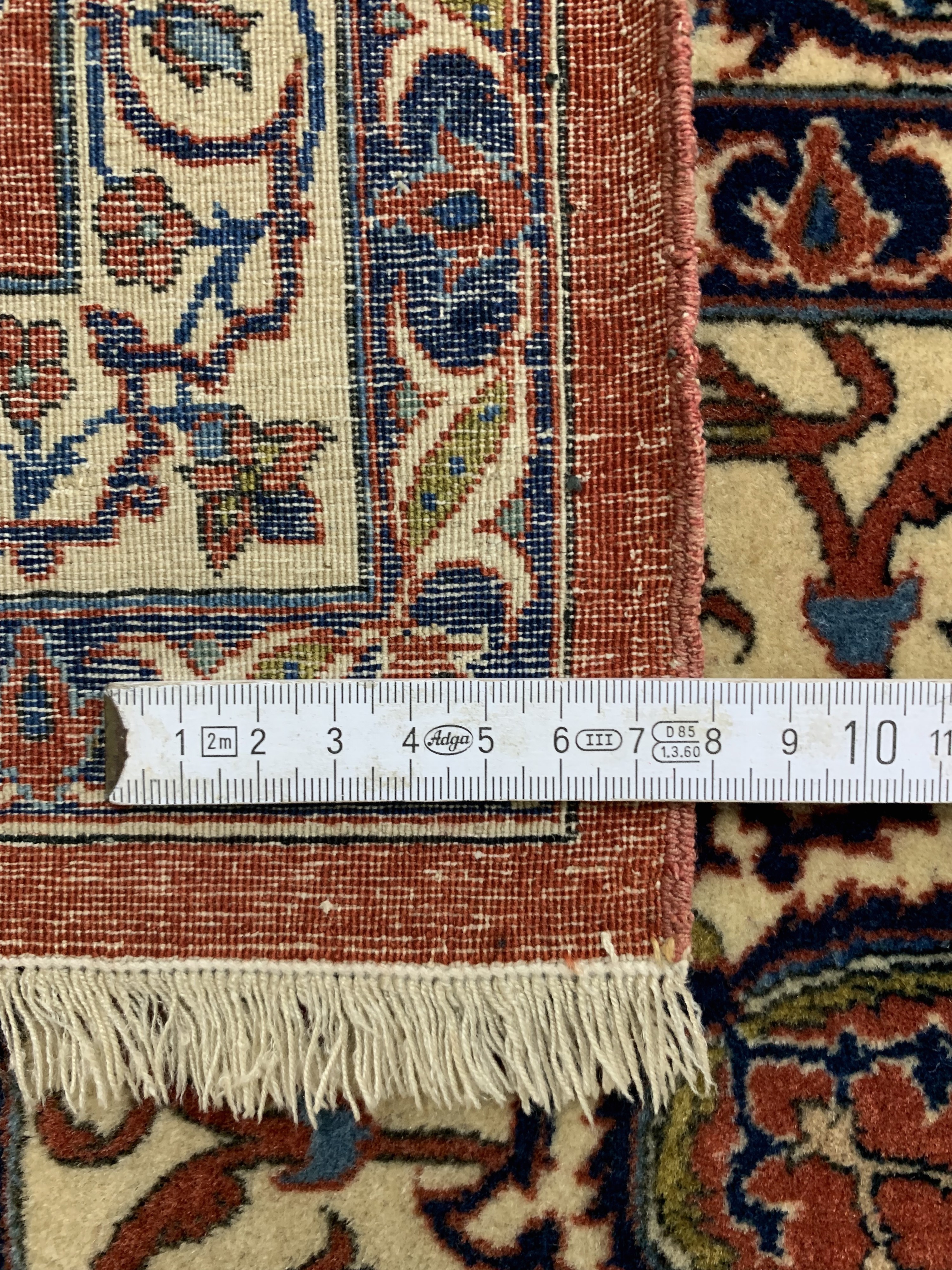 Detail h: Esfahan"Shooreshi"fein, "Haftrang Fransen",Persien, um 1920-1930, Korkwolle auf Seide, ca. 237 x 145 cm, ca. 1,0 Mio. Kn/qm, ...