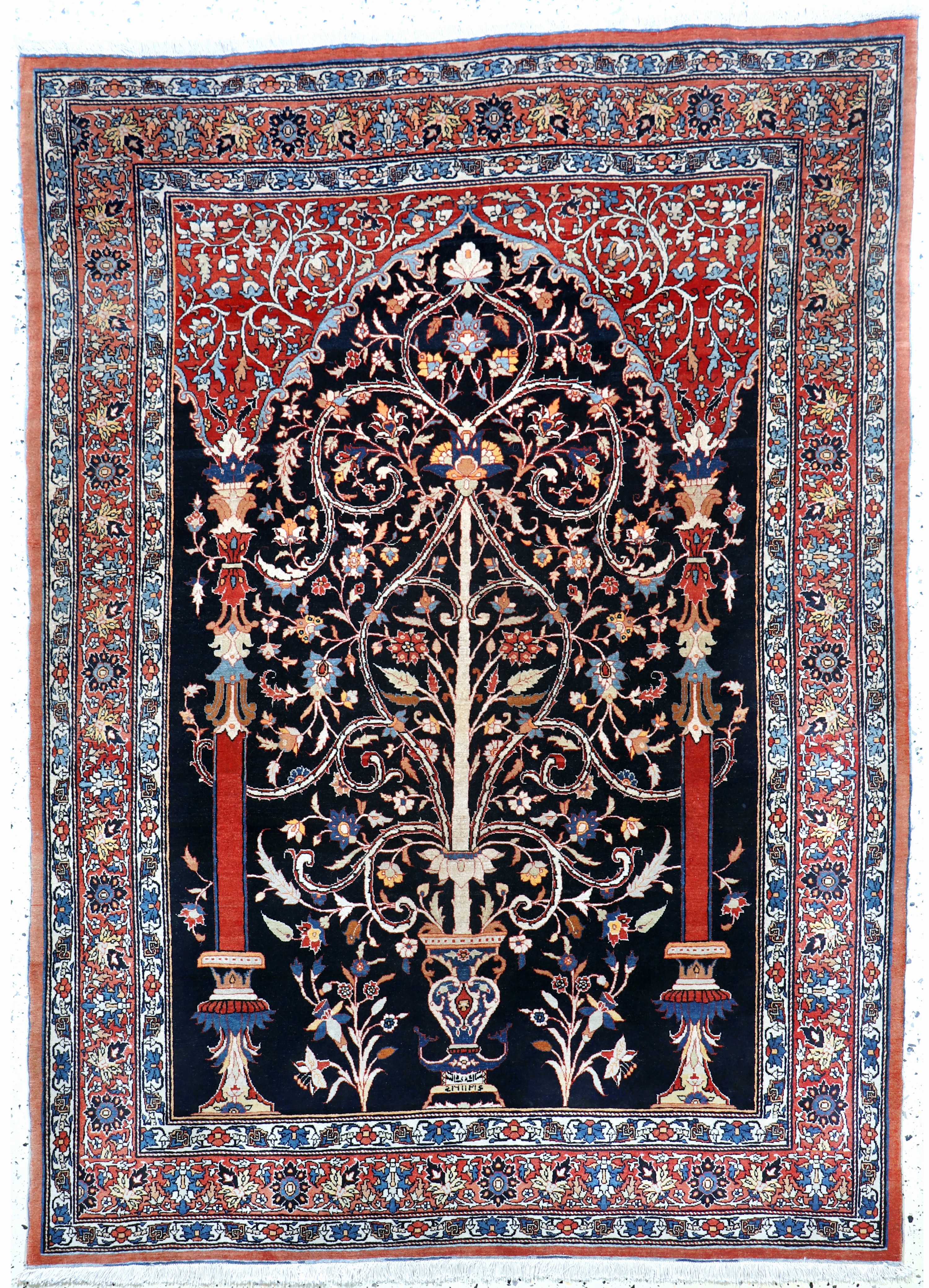 Täbriz"Hadji-Jalili"antik, Persien, um 1900, Wolle auf Baumwolle, ca. 190 x 136 cm, EHZ: 1-2, (fachkundig gereinigt)