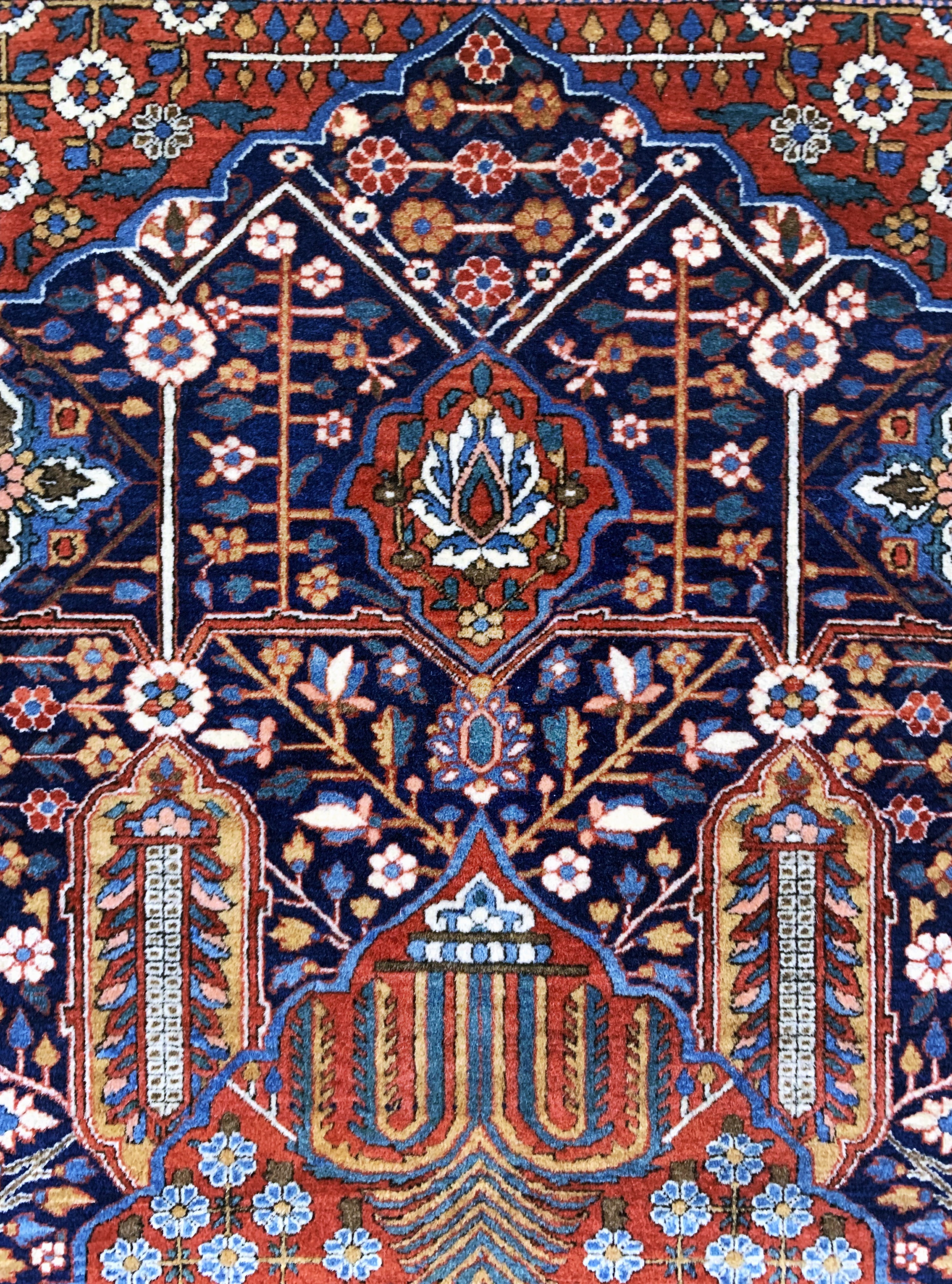 Detail f: Keschan"Mohtascham"antik, Persien, um 1900,Korkwolle auf Baumwolle, ca. 197 x 140 cm, EHZ: 1-2, (fachkundig gereinigt)