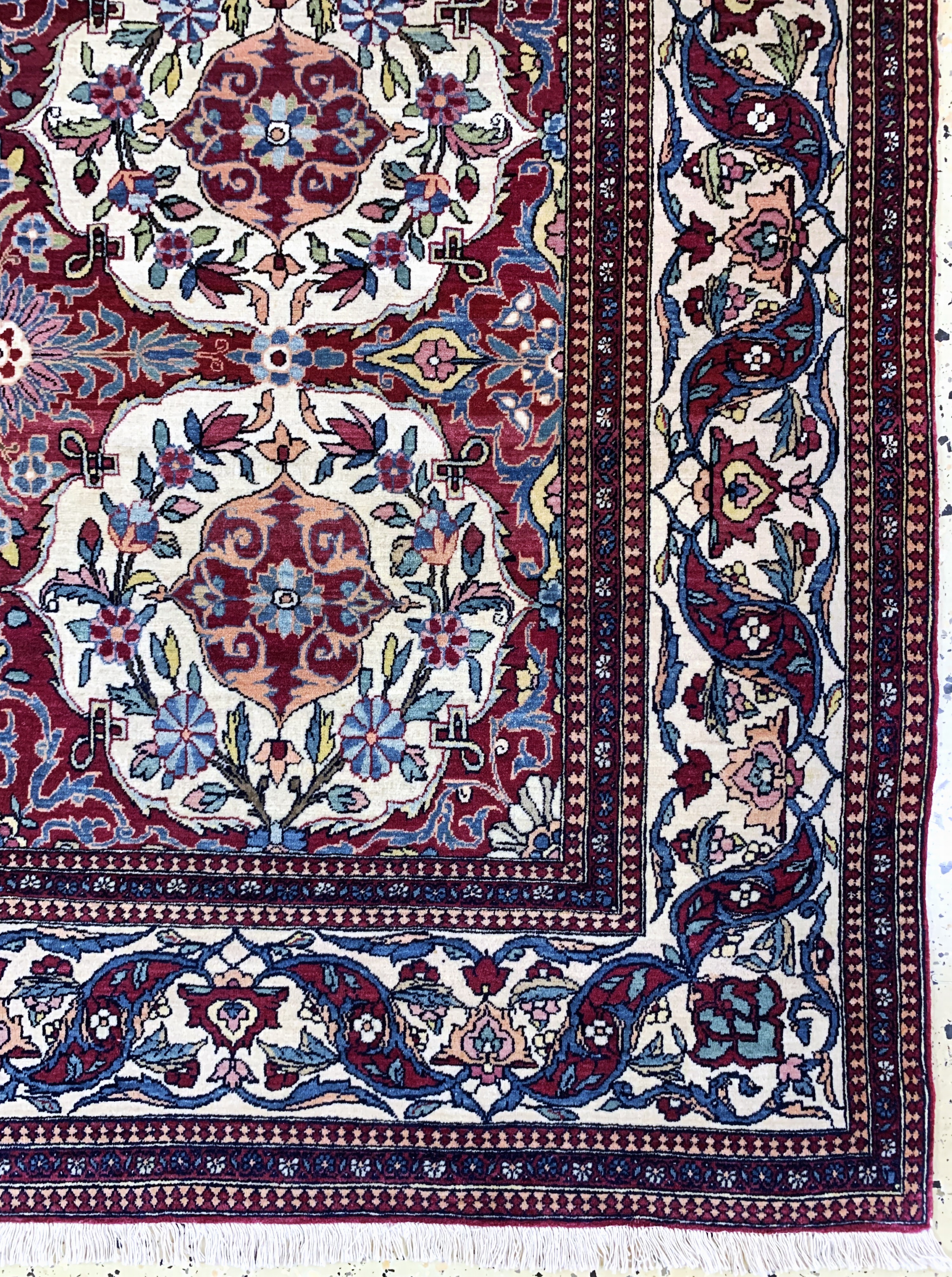 Detail a: Esfahan"Ahmad"antik, Persien, um 1900, Wolle auf Baumwolle, ca. 200 x 145 cm, EHZ: 1-2, (fachkundig gereinigt)