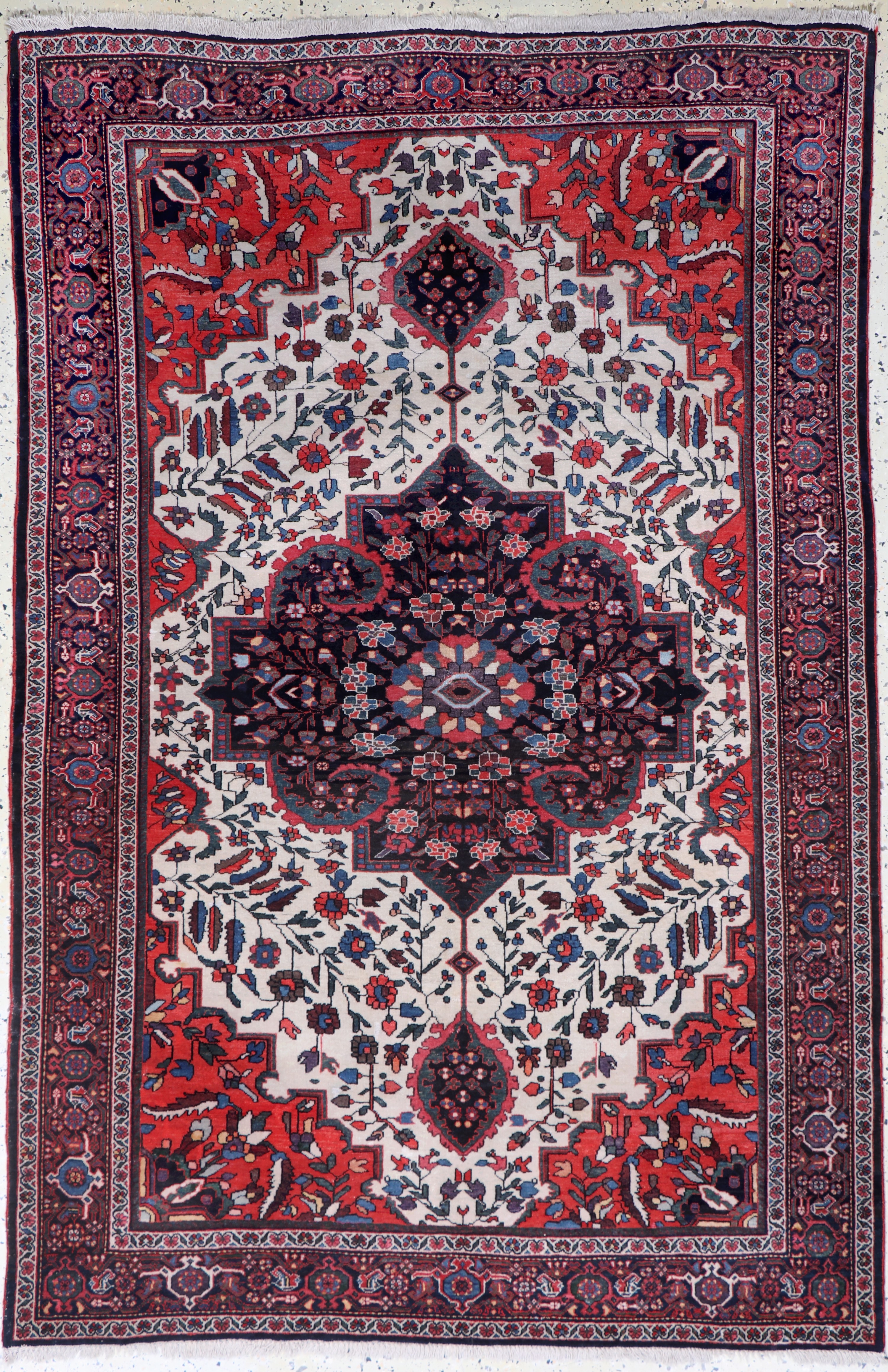Sarogh"Farahan"antik, Persien, um 1900, Wolle auf Baumwolle, ca. 201 x 133 cm, gereinigt, EHZ: 2(minimale restaurierungen).